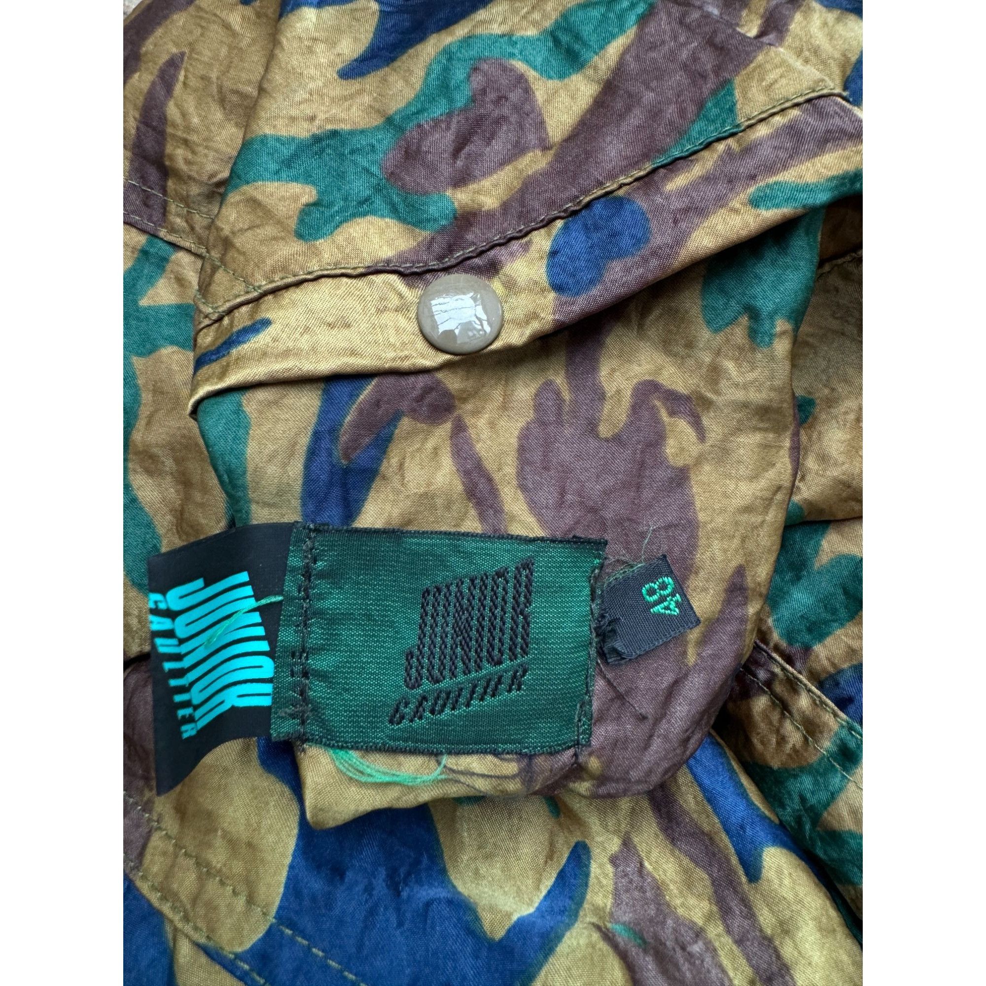 Jean Paul Gaultier 1990s Reversible Camouflage & Black Fitted Jacket Size XL / US 12-14 / IT 48-50 - 11 Thumbnail