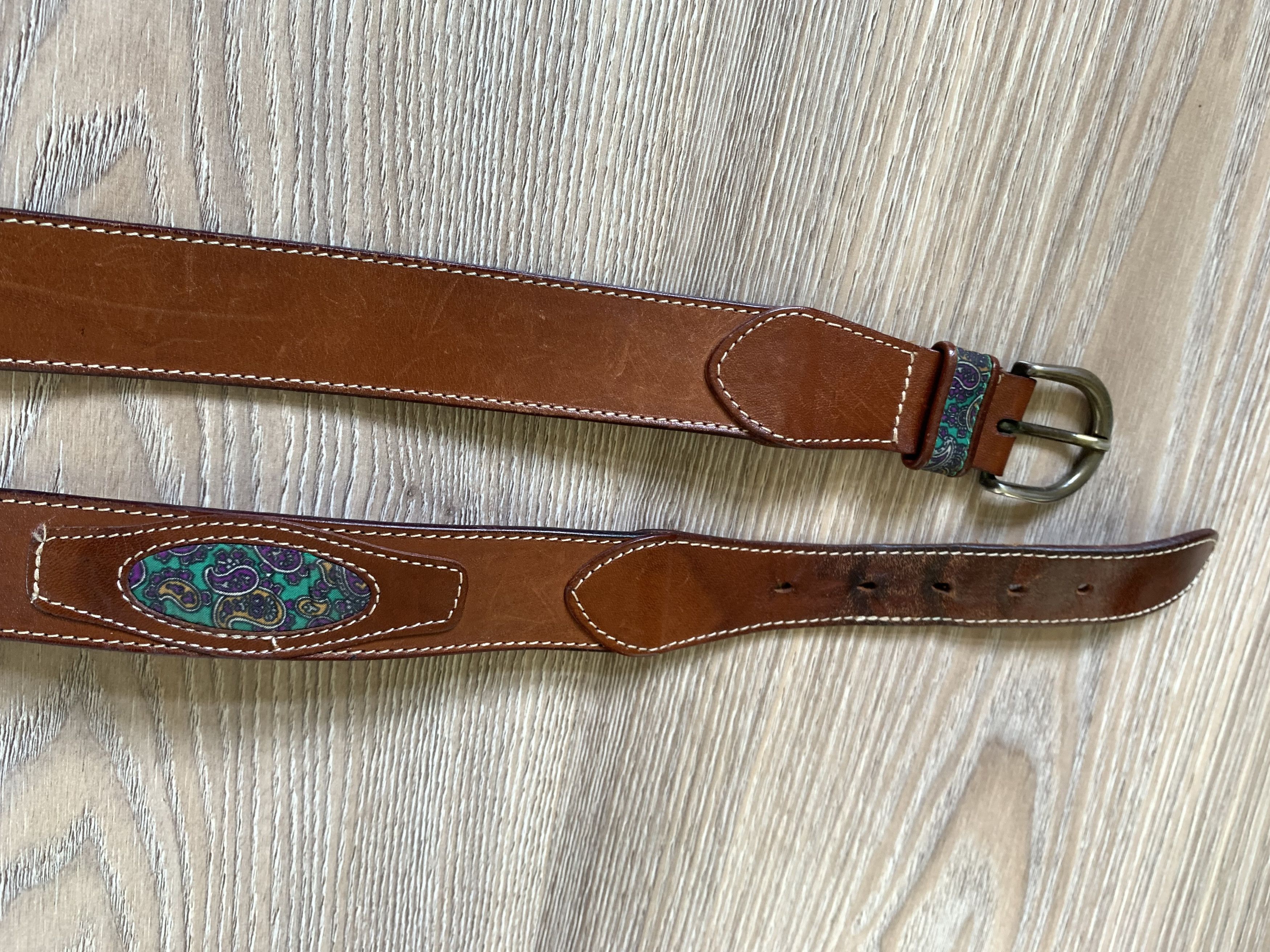 Handmade × Vintage Womens Brown Handmade Leather Belt Size ONE SIZE - 6 Thumbnail