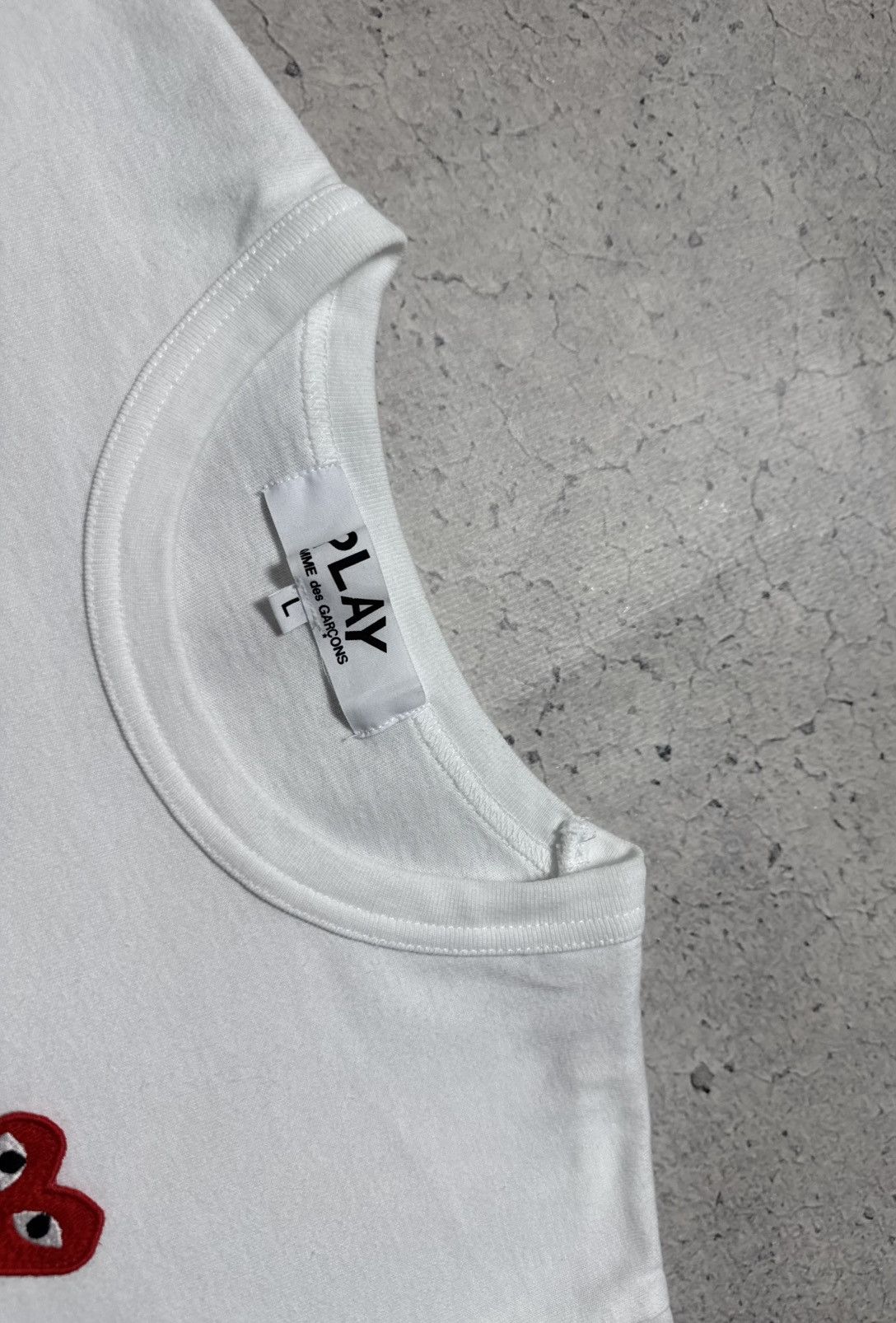 Comme des Garcons PLAY Comme Des Garcons CDG Play Luxury Women’s White T-Shirt Size L / US 10 / IT 46 - 6 Thumbnail