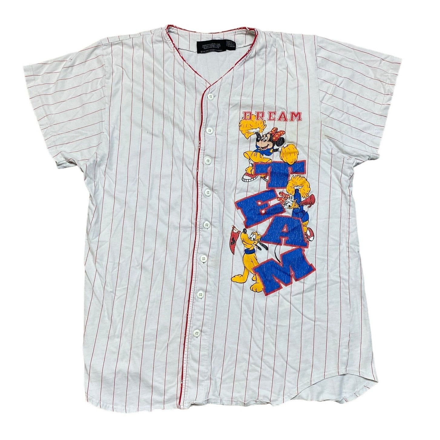 Disney × Vintage Rare VTG Disney Dream Team Baseball Jersey Sleep Shirt O/S Size US XL / EU 56 / 4 - 1 Thumbnail