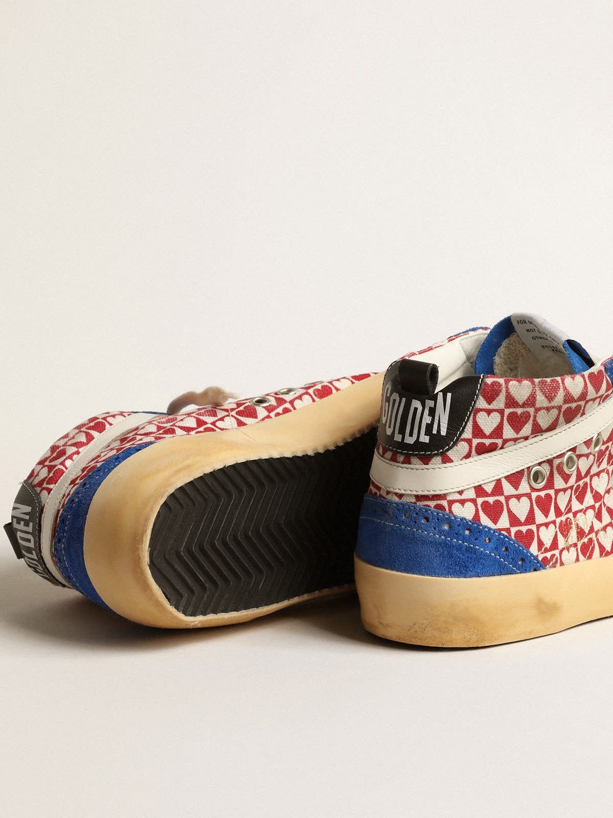 Golden Goose o1w1db10625 Mid Star in Canvas With Heart Print Sneakers Size US 7 / IT 37 - 4 Thumbnail