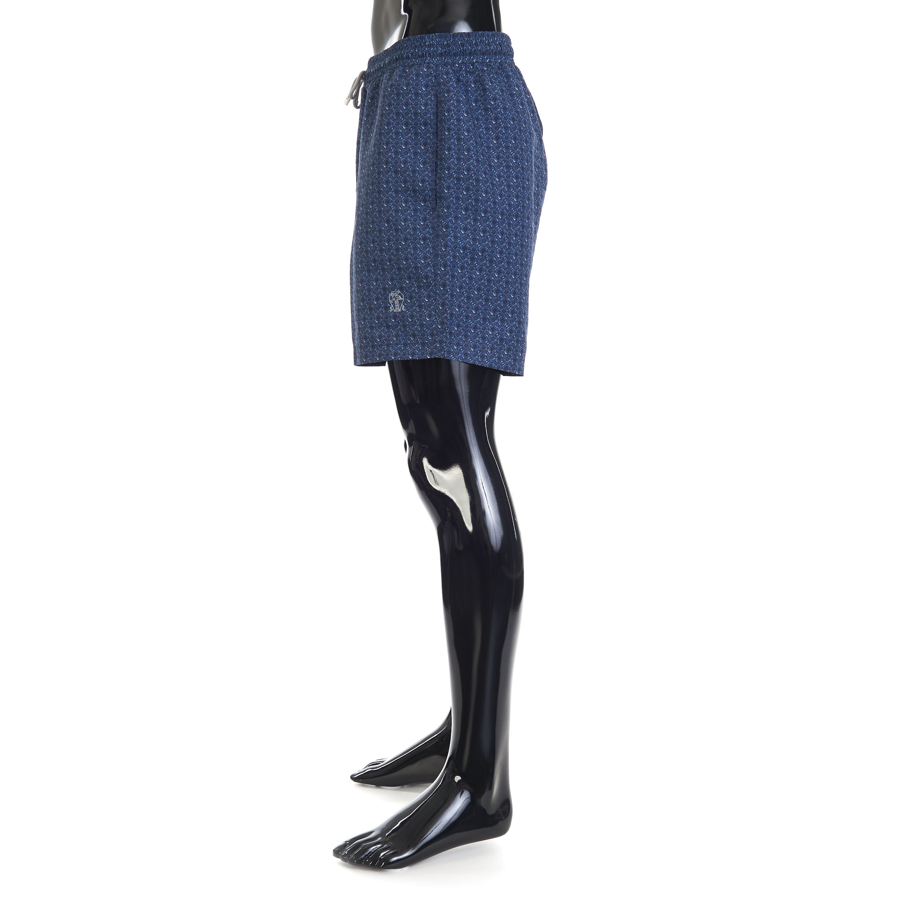 Brunello Cucinelli Microfiber Swim Shorts - Geometric Print, Dark Blue Size US 30 / EU 46 - 3 Thumbnail