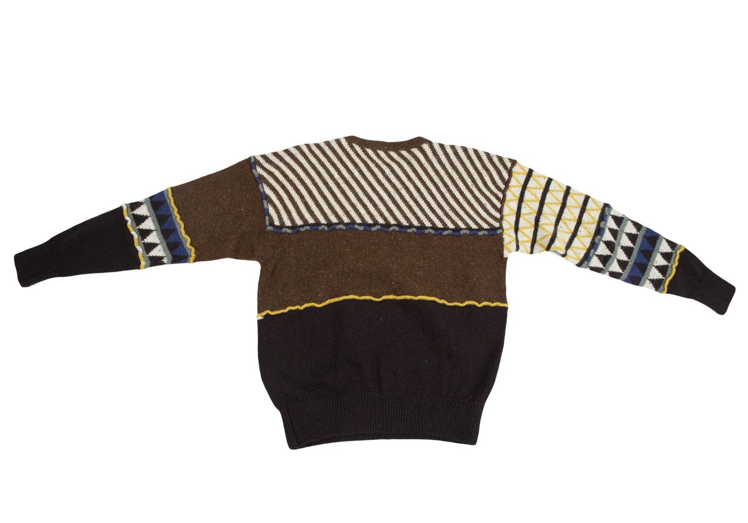 Issey Miyake Pattern Block Design Knit Sweater in Brown and Black, M Size US M / EU 48-50 / 2 - 9 Thumbnail