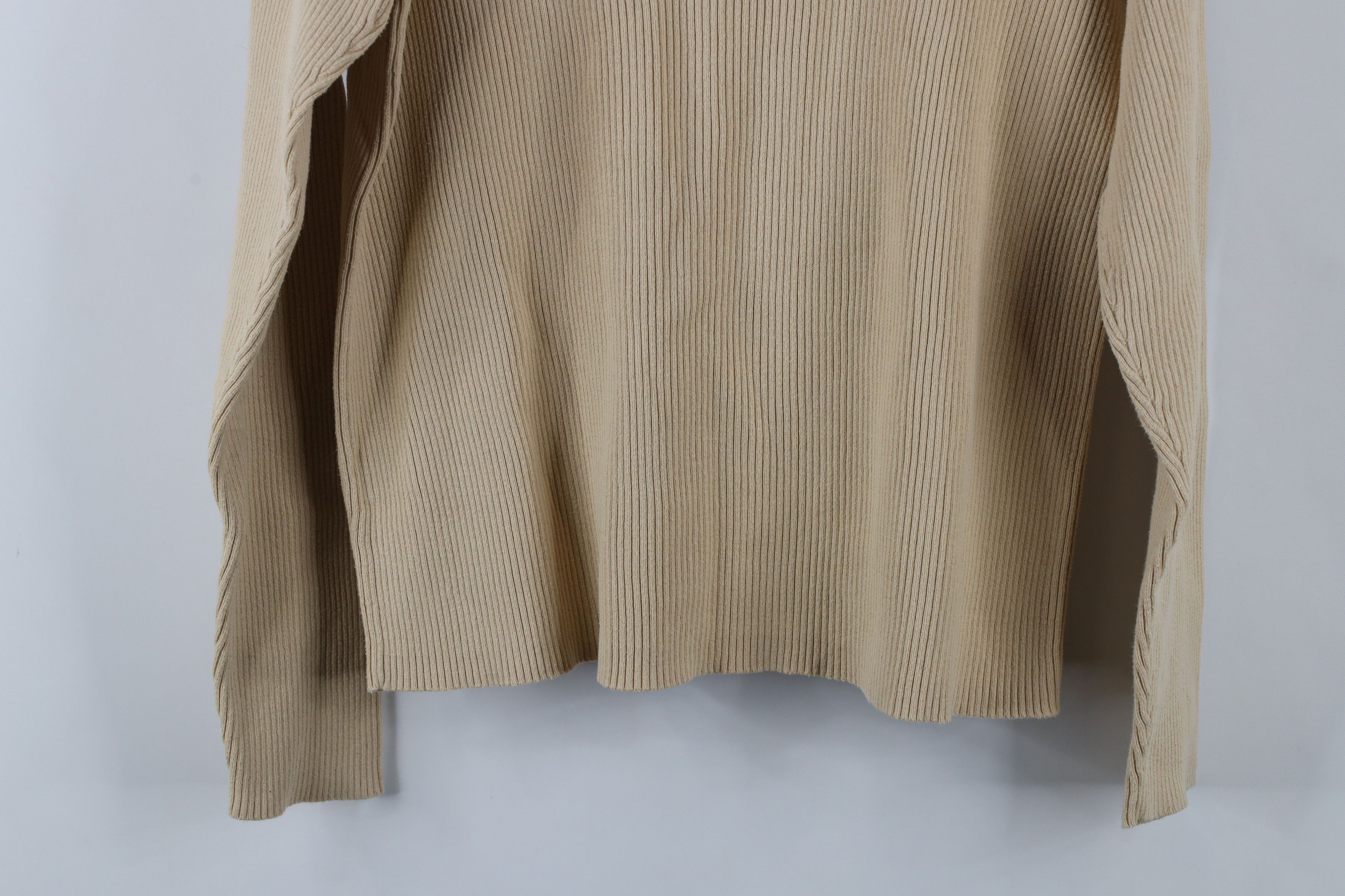 Ralph Lauren × Vintage Vintage 90s Ralph Lauren Ribbed Turtleneck Sweater Beige Size L / US 10 / IT 46 - 9 Thumbnail