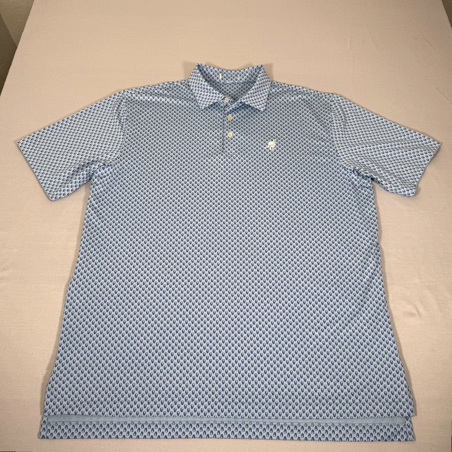 Peter Millar Peter Millar Polo Shirt Men XL Blue Skull Comfort Golf Performance Basic Size US XL / EU 56 / 4 - 2 Thumbnail