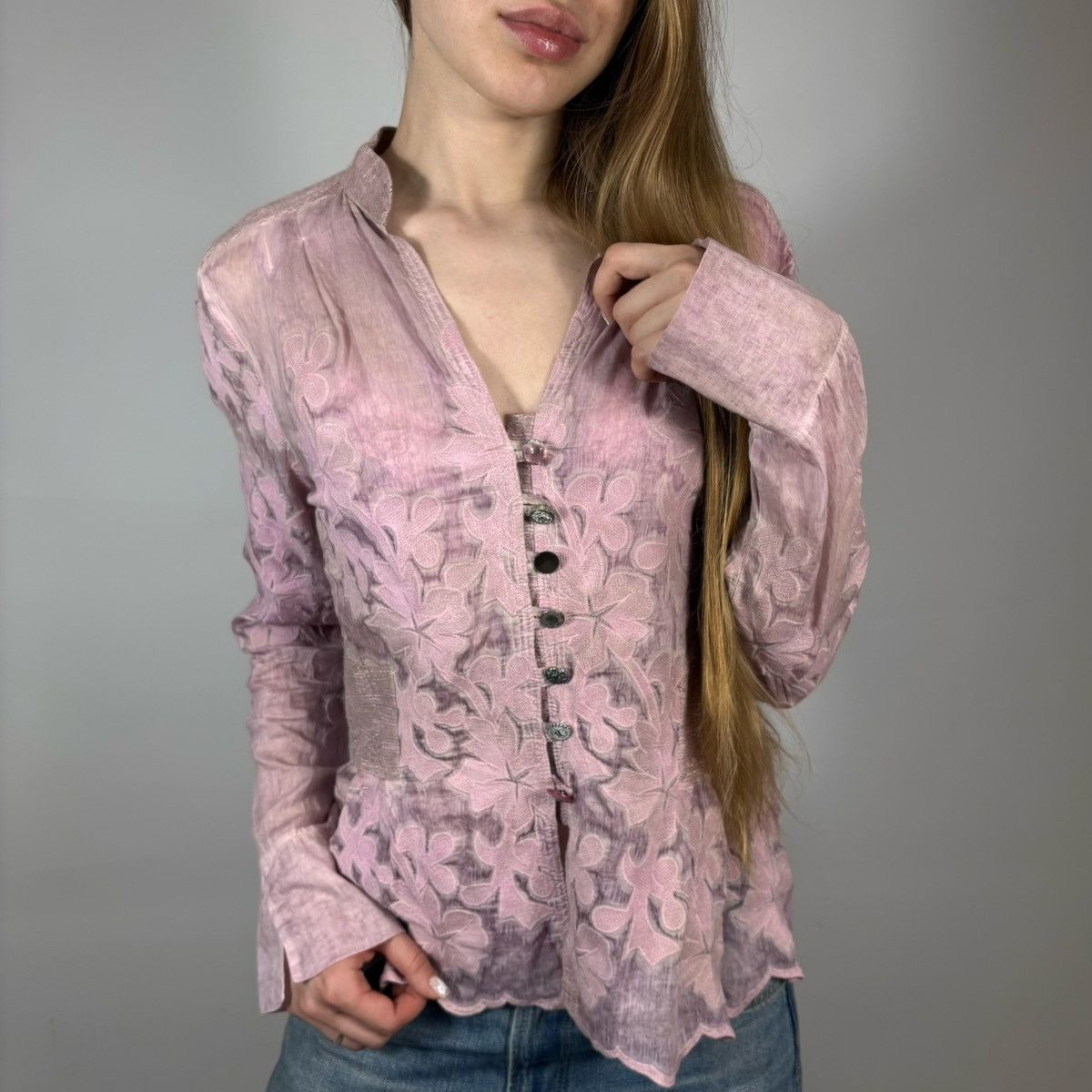 Elisa Cavaletti Vintage Y2K Elisa Cavaletti Silk Linen Luxury Floral Blazer Size M / US 6-8 / IT 42-44 - 1 Thumbnail