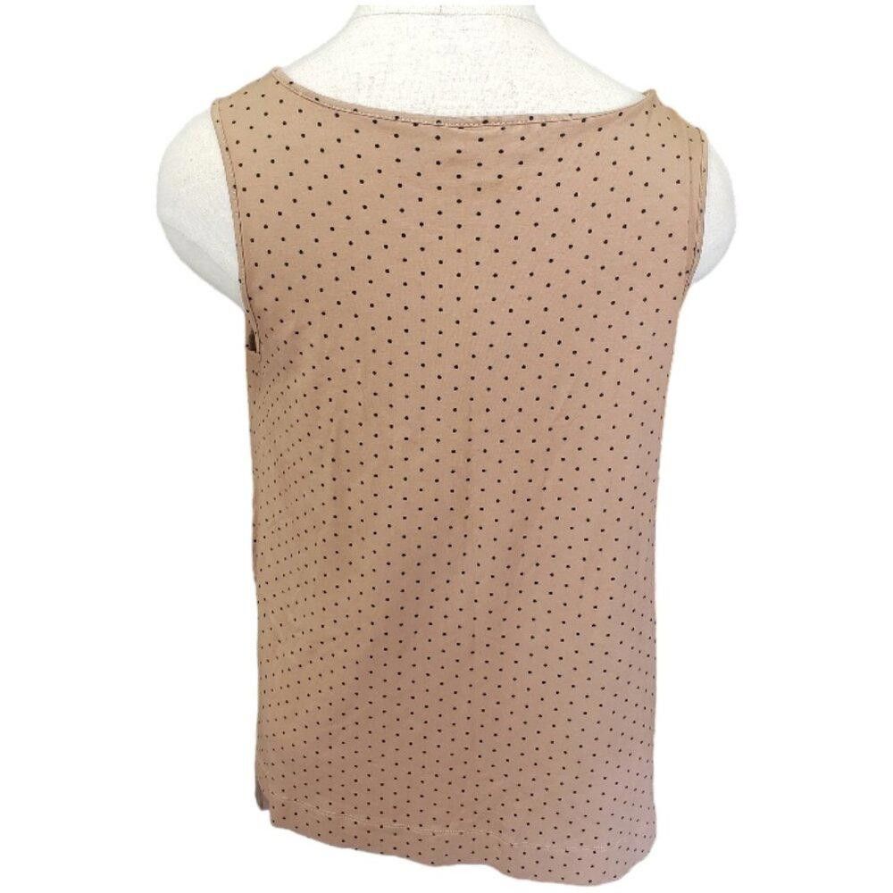 Designer CT754 J.Jill Tan with Black Polka Dot Tank S Size S / US 4 / IT 40 - 2 Thumbnail