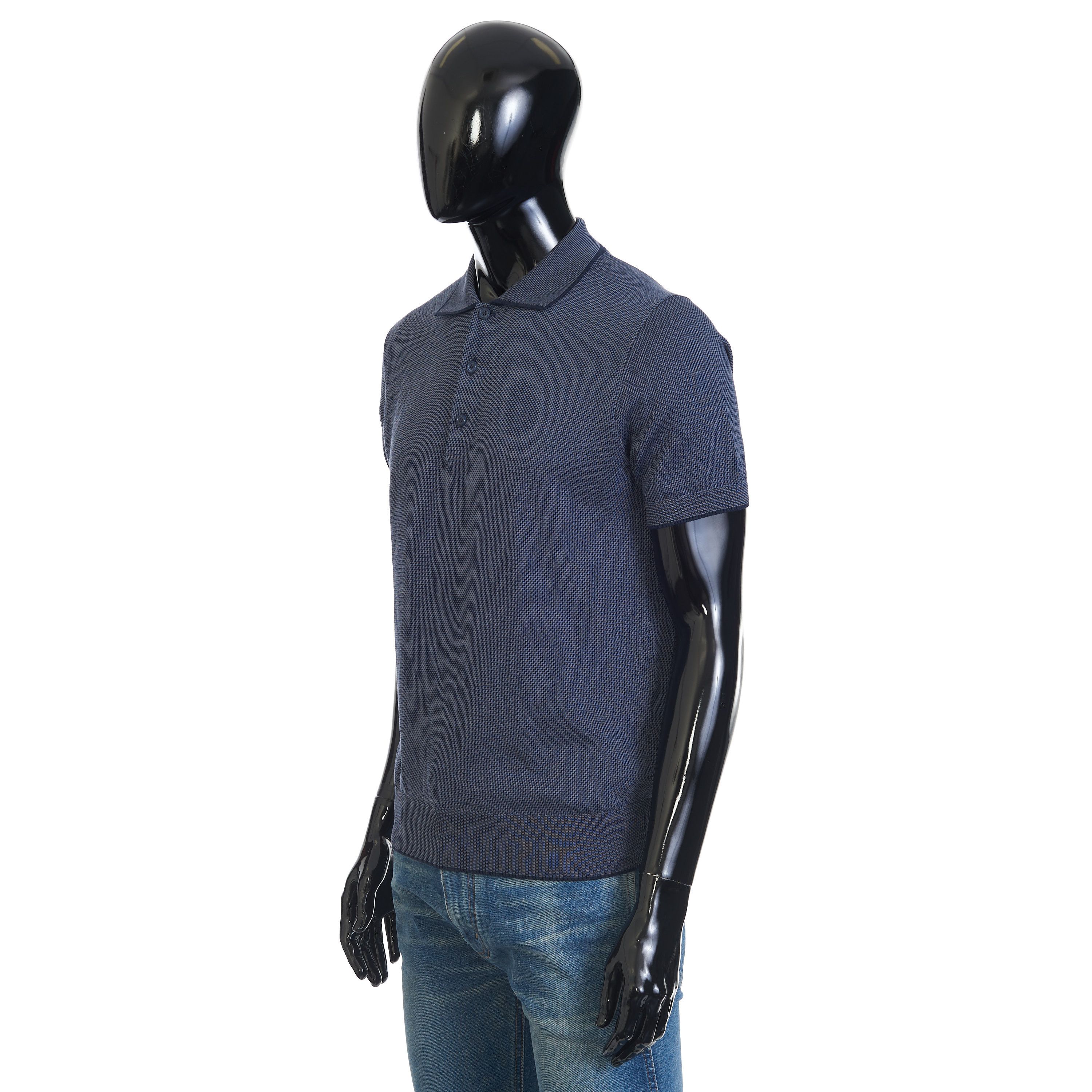 Brioni Polo Shirt In Medium Blue Sea Island Cotton Size US S / EU 44-46 / 1 - 2 Thumbnail