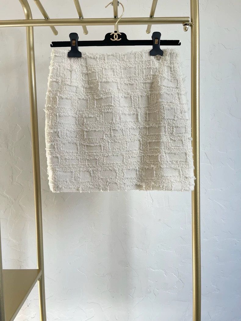 Chanel 2023 23B White Woven Skirt - dmc