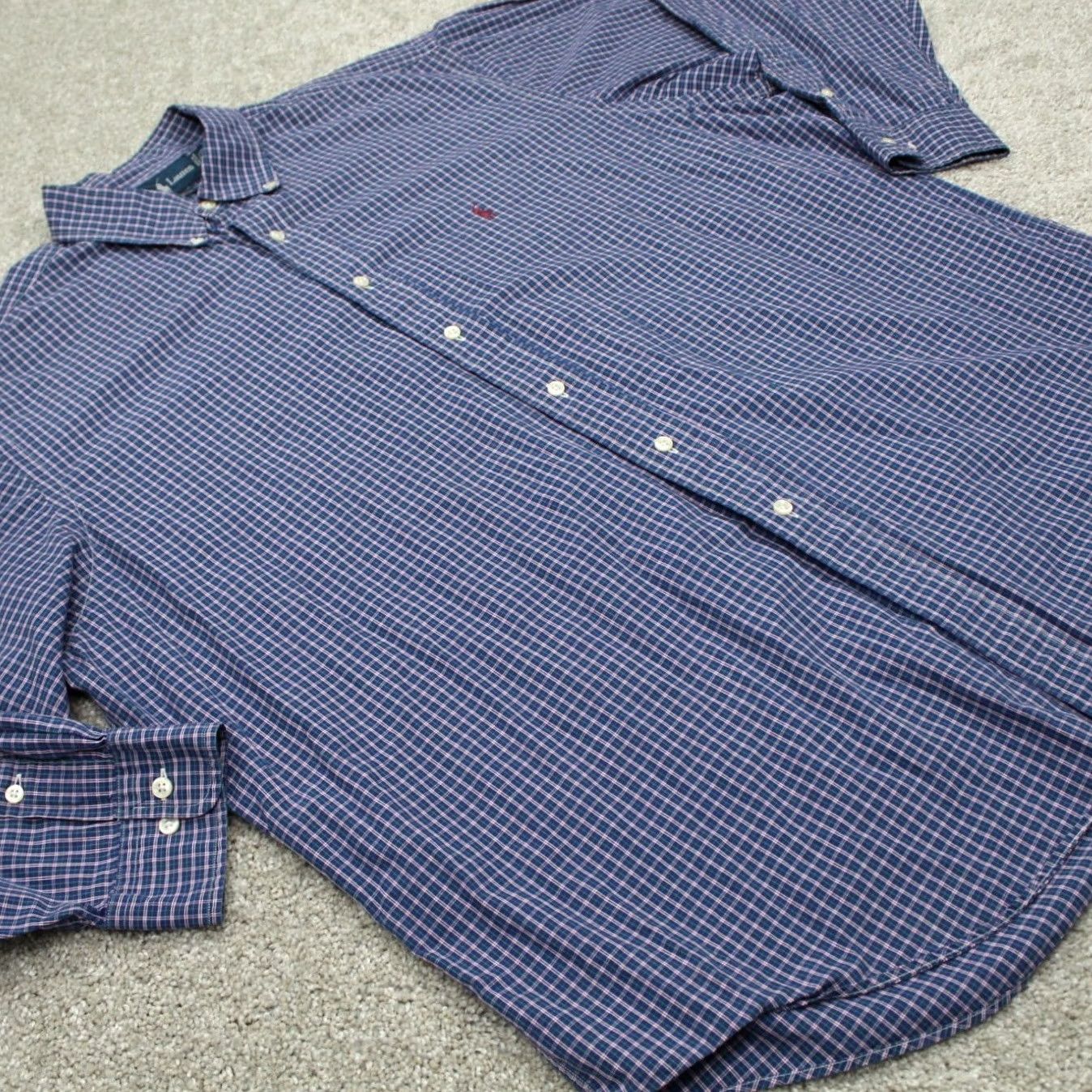 Ralph Lauren Ralph Lauren Shirt Mens 17 1/2, 34/35 Blue 100% Cotton Long Sleeve Dress Shirt Long Sleeve Button-Down Regular Fit Size US XXL / EU 58 / 5 - 5 Thumbnail