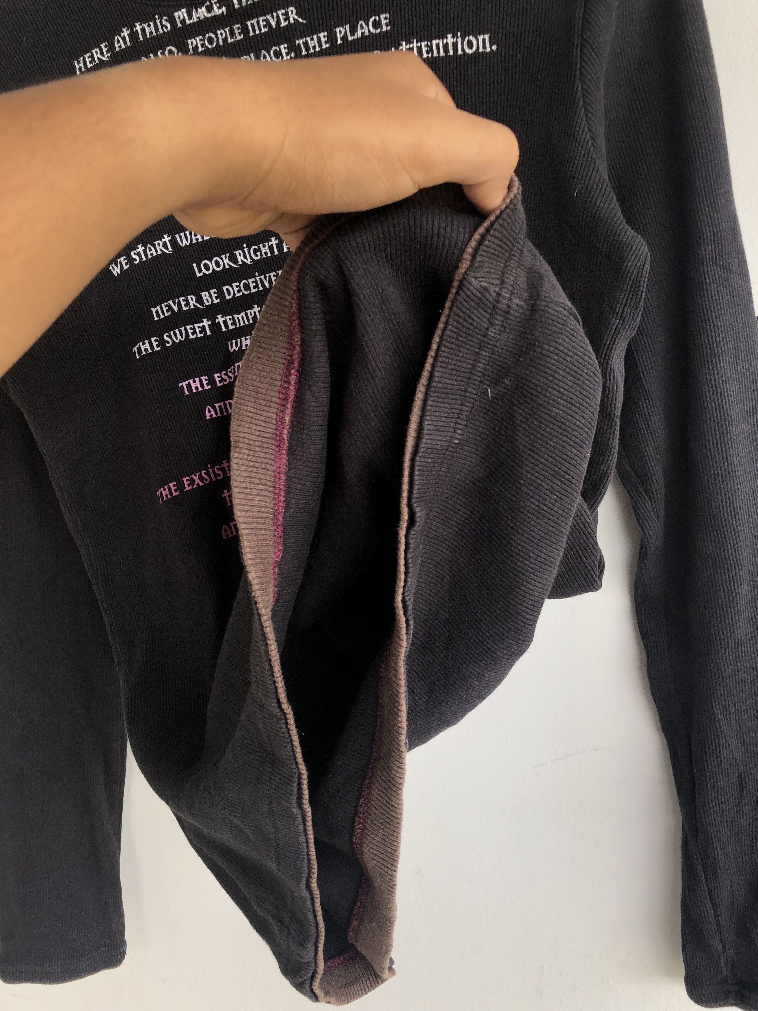 If Six Was Nine × Japanese Brand × Le Grande Bleu (L.G.B.) Y2k Hideways Poem Rib Longsleeve Size US M / EU 48-50 / 2 - 3 Thumbnail
