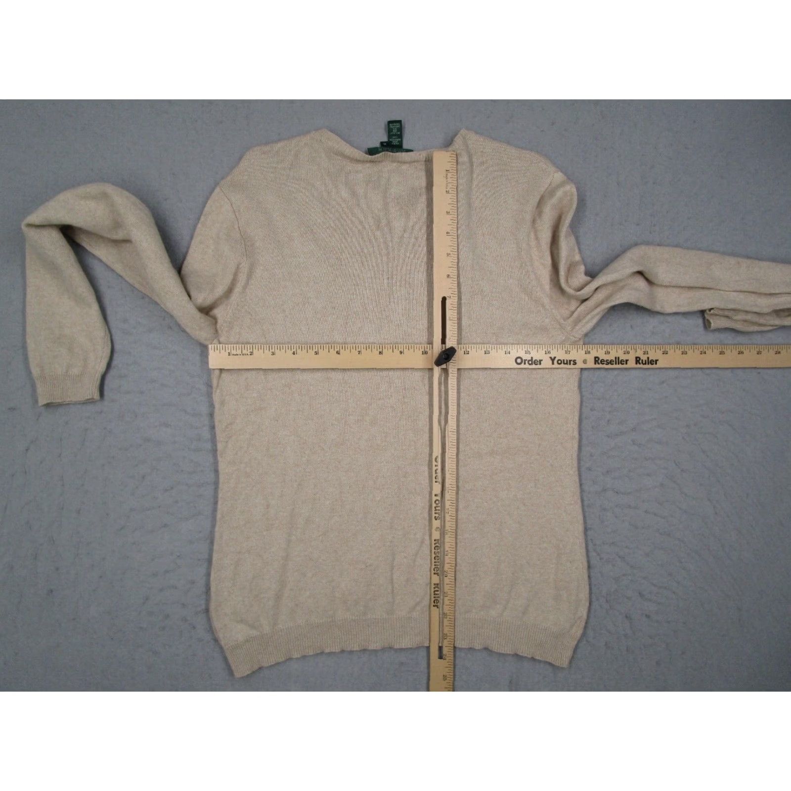 Ralph Lauren Lauren Ralph Lauren Pullover Sweater Women's XL Beige Silk Cashmere Blend Crew Neck Long Sleeve Size XL / US 12-14 / IT 48-50 - 4 Thumbnail