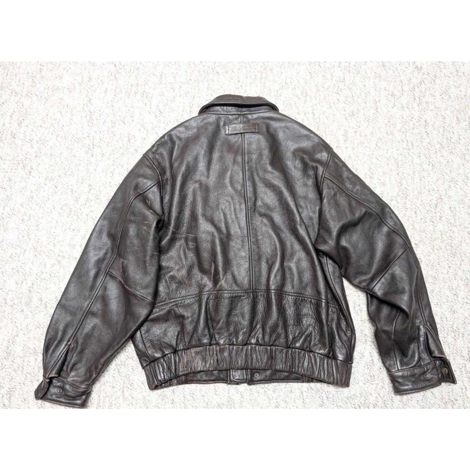 Eddie Bauer VINTAGE Eddie Bauer Leather Jacket Bomber Men M brown 42-44 1990s biker motorcycle casual Size US M / EU 48-50 / 2 - 2 Thumbnail