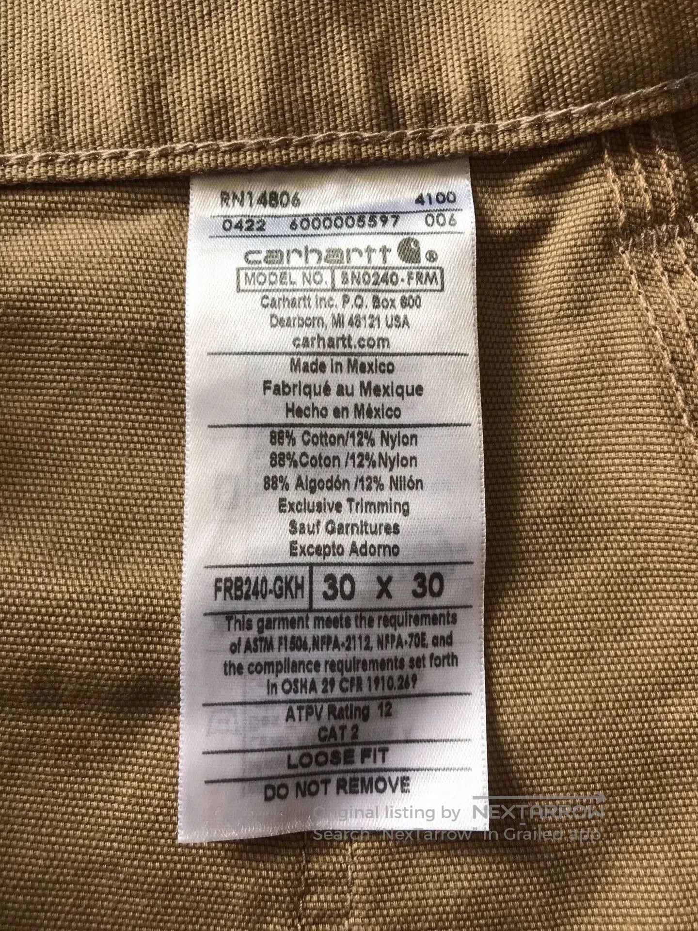 Carhartt Carhartt FRB240 Cargo Work Pants. Size US 30 / EU 46 - 9 Thumbnail
