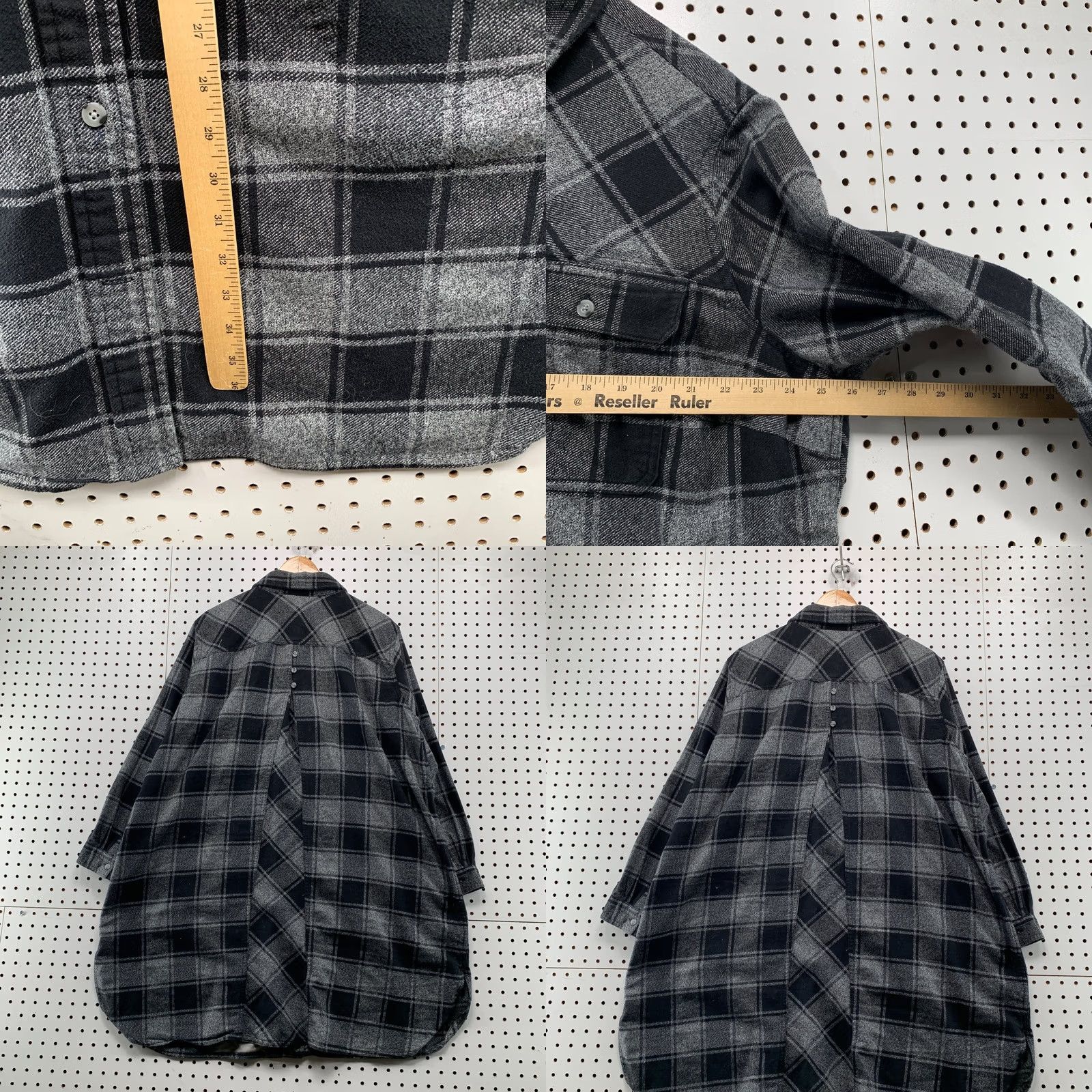 Vintage Duluth Button-Up Shirt Jacket Womens 2XL Flannel Duster Gray Black Plaid Pocket Shirt Womens 2XL Black Plaid Pocket Shirt Jacket Size XXL / US 16-18 / IT 52-54 - 8 Thumbnail
