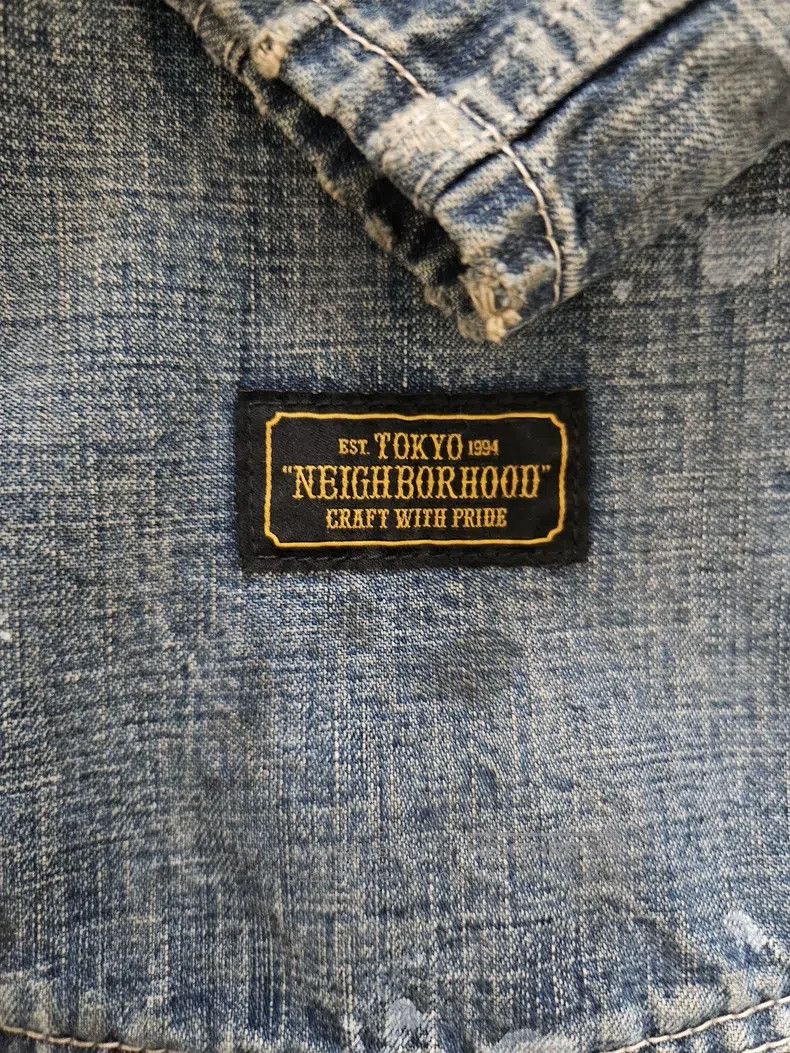 Neighborhood Neighborhood Distressed Splatter Denim Shirt Size US L / EU 52-54 / 3 - 2 Thumbnail