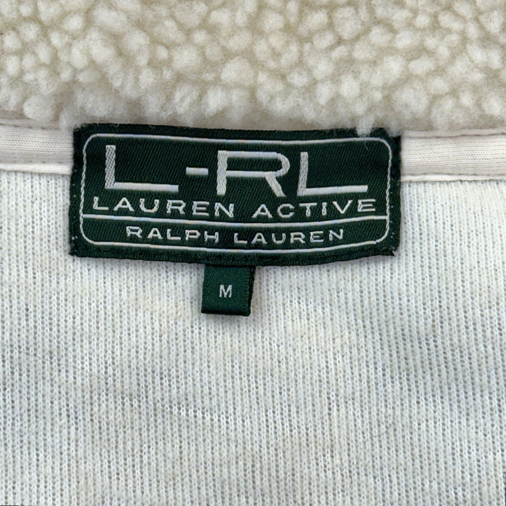 Ralph Lauren VINTAGE L-RL Lauren Active Ralph Lauren Vest Women’s Medium Cream Full Zip Sherpa Size M / US 6-8 / IT 42-44 - 3 Thumbnail