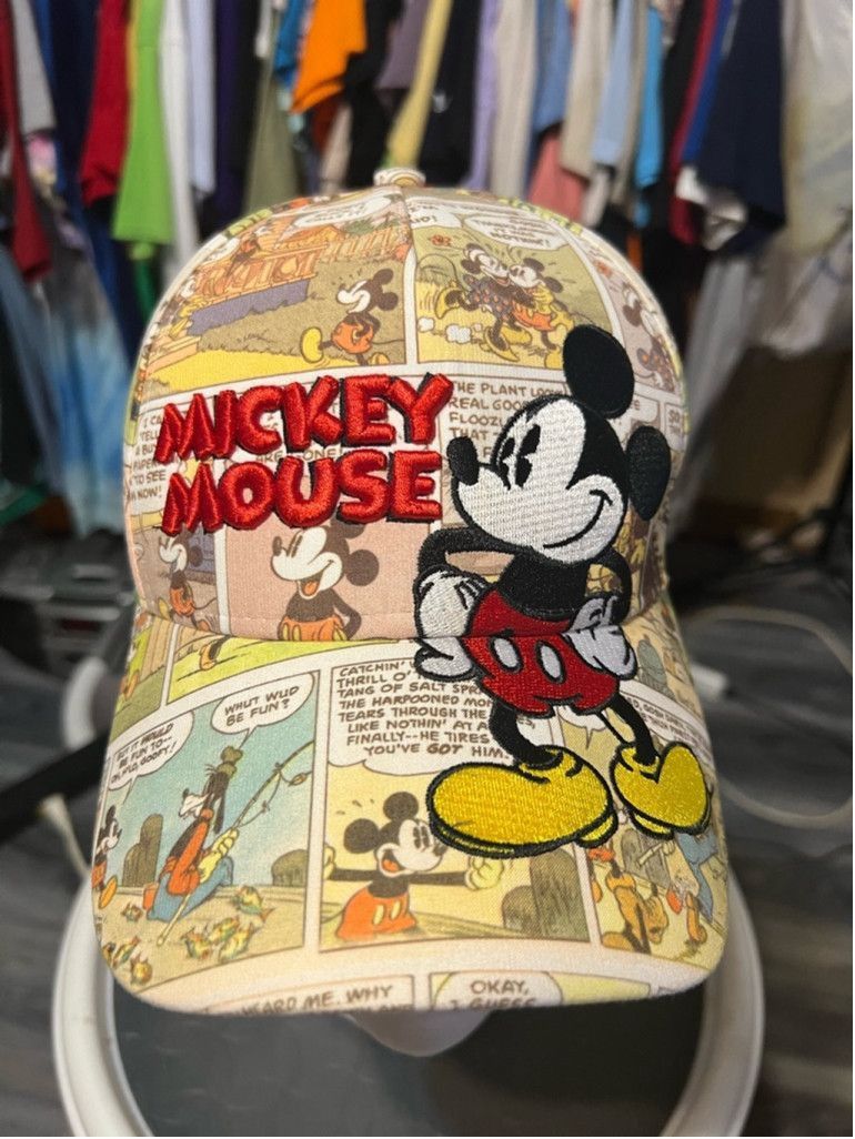 Disney Unisex Disney Mickey Mouse Comic Hat Adjustable Beige Size ONE SIZE - 2 Thumbnail