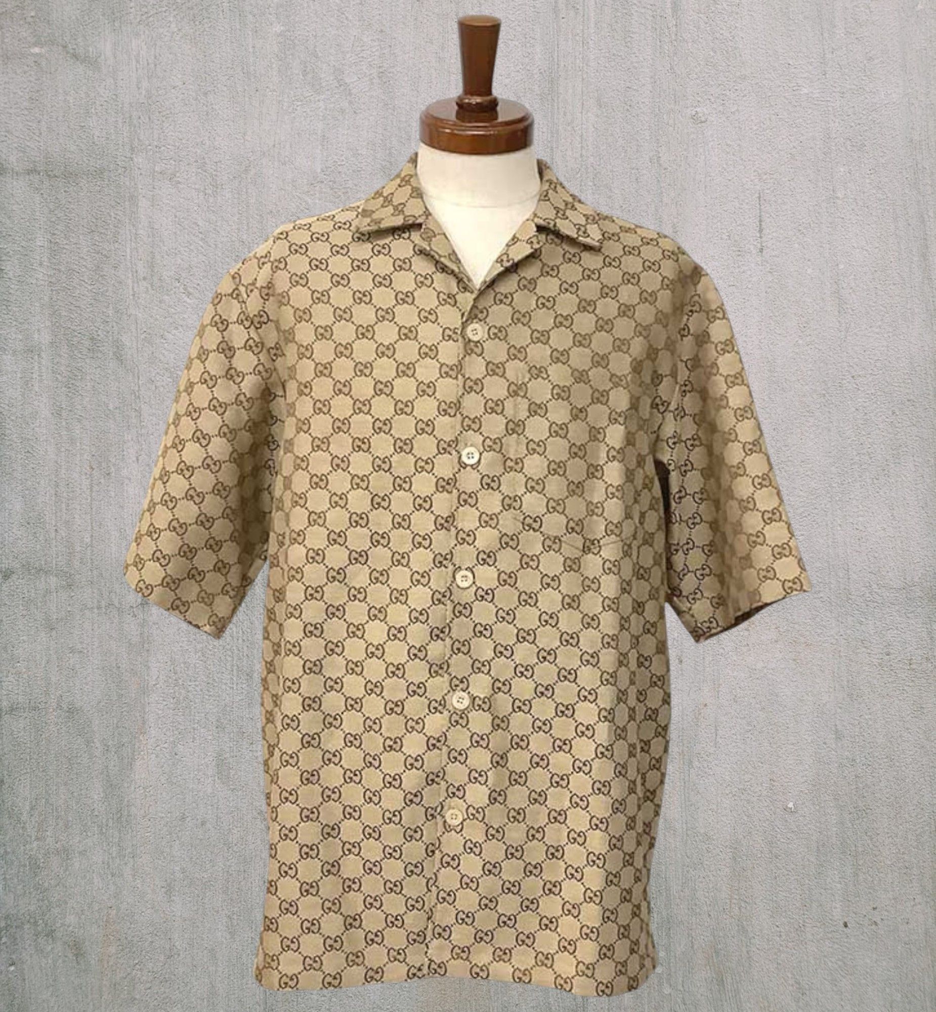 Gucci GG Monogram Jacquard Blend Canvas Shirt