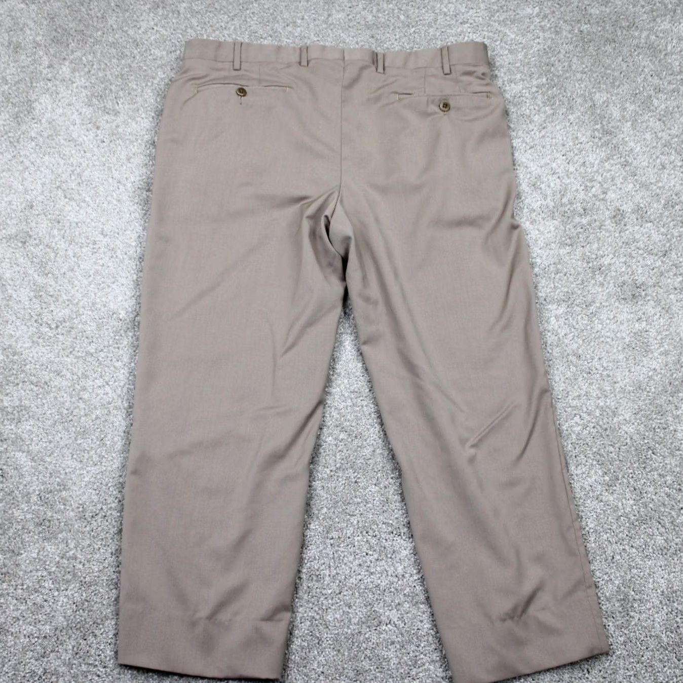 Zanella Zanella Dress Pants Mens 36 Beige 100% Wool Flat Front Inseam 26" Regular Rise Business Casual Formal Workwear Mens Beige Wool Flat Front Pants Size US 36 / EU 52 - 6 Thumbnail
