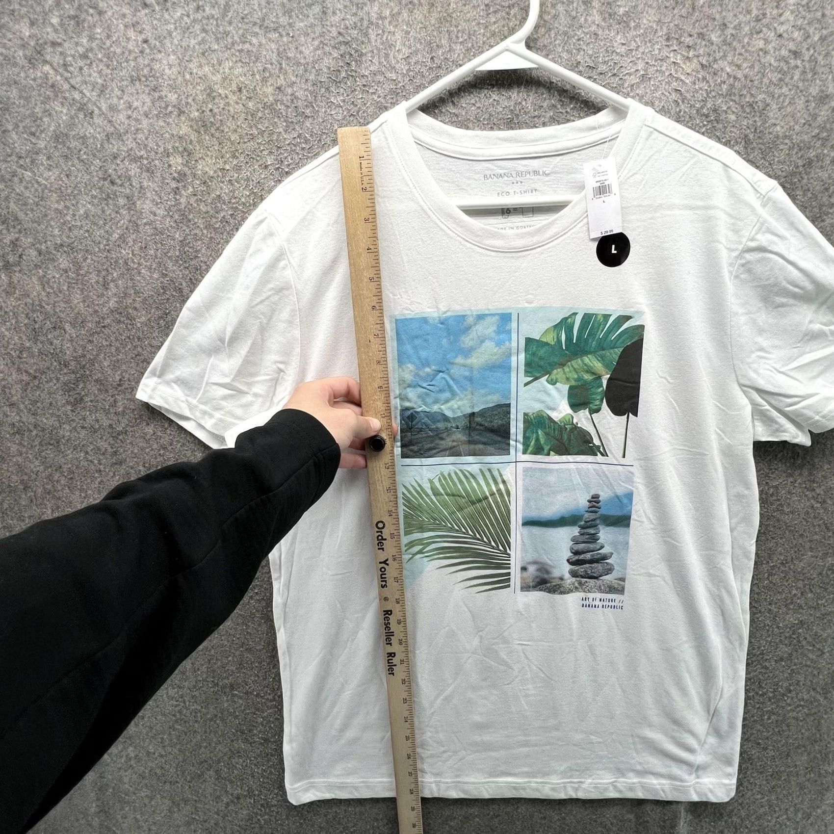 Banana Republic Banana Republic Mens Large White Eco Graphic Nature Travel Photo Tee Shirt LEDC Size US L / EU 52-54 / 3 - 7 Thumbnail