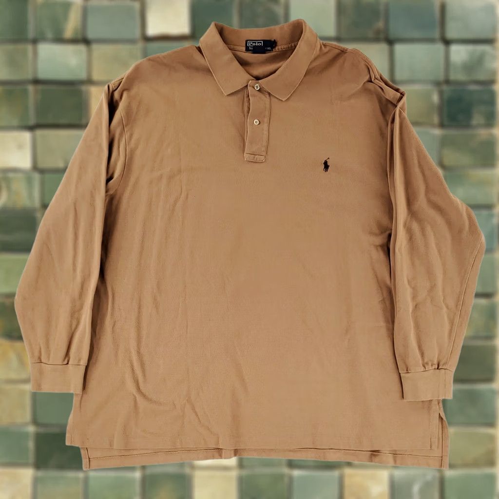 Polo Ralph Lauren Polo Ralph Lauren Polo Shirt Long Sleeve Brown Mens 3XB Big & Tall 3X Brown Polo Men Mens 3XB Polo Shirt Brown Big 3X Long Sleeve Size US XXL / EU 58 / 5 - 1 Thumbnail