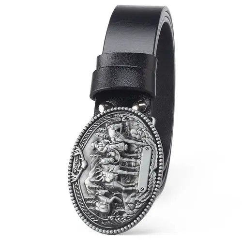 Designer Modern Vintage Belt Riveted Belts Menswear Accessories Size ONE SIZE - 3 Thumbnail