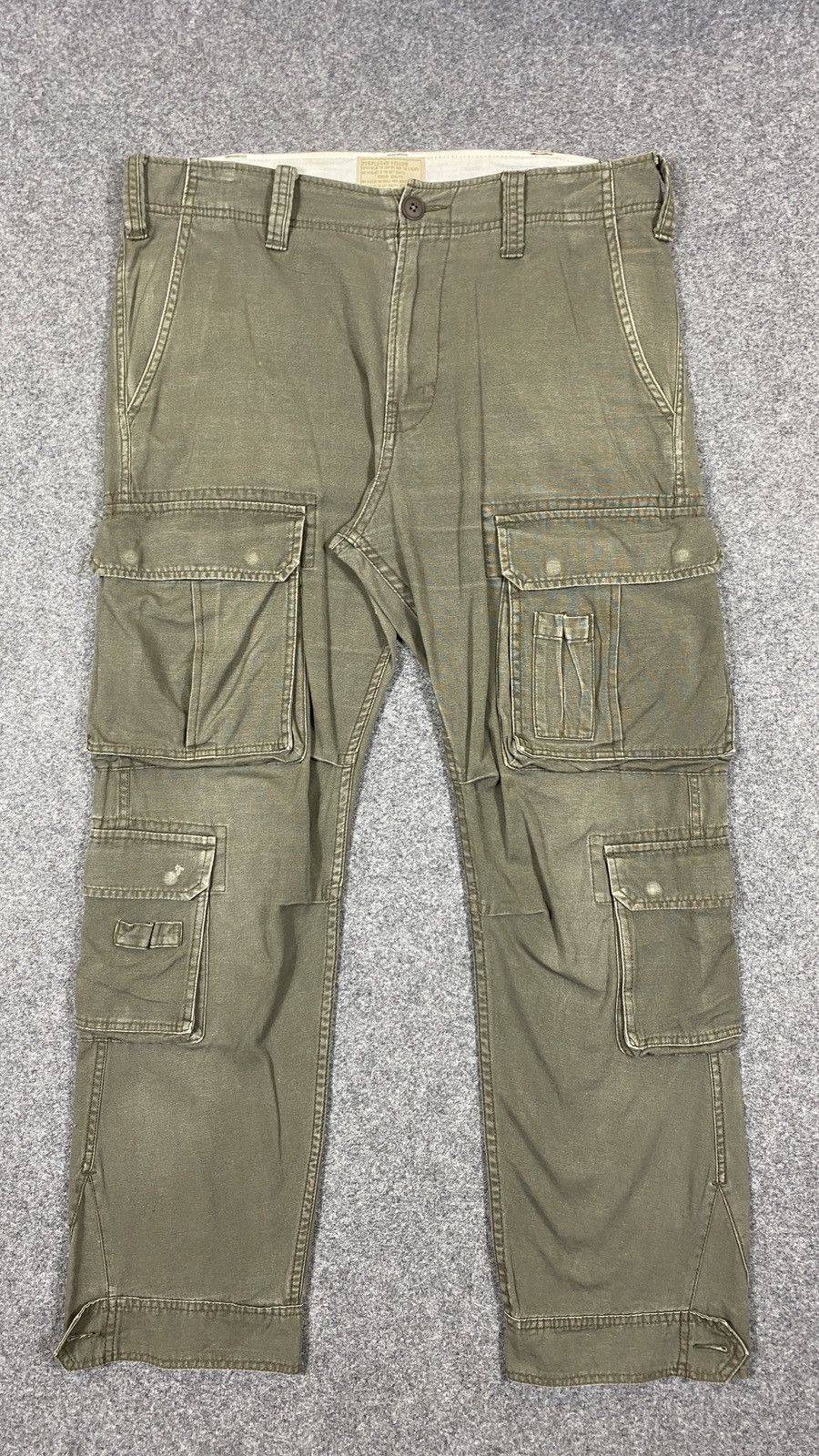Purple Brand Vintage’90s🔥Purple&Yellow🔥Fade Green Army Cargo Pants Size US 36 / EU 52 - 1 Thumbnail