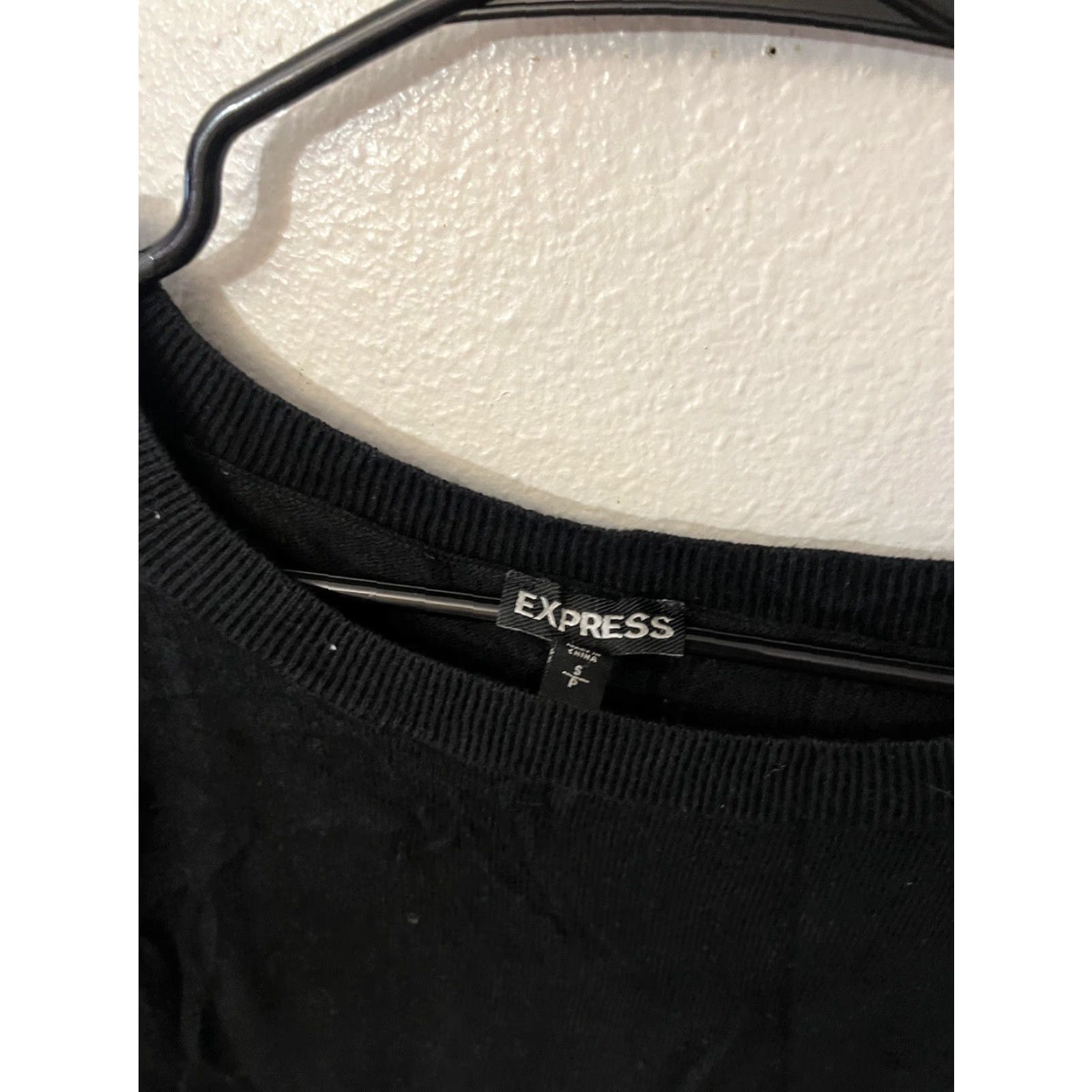 Express Express Tops for Women S Black Boat Neck 3/4 Sleeve Knit Pullover Cotton Casual Tunic Size S / US 4 / IT 40 - 3 Thumbnail