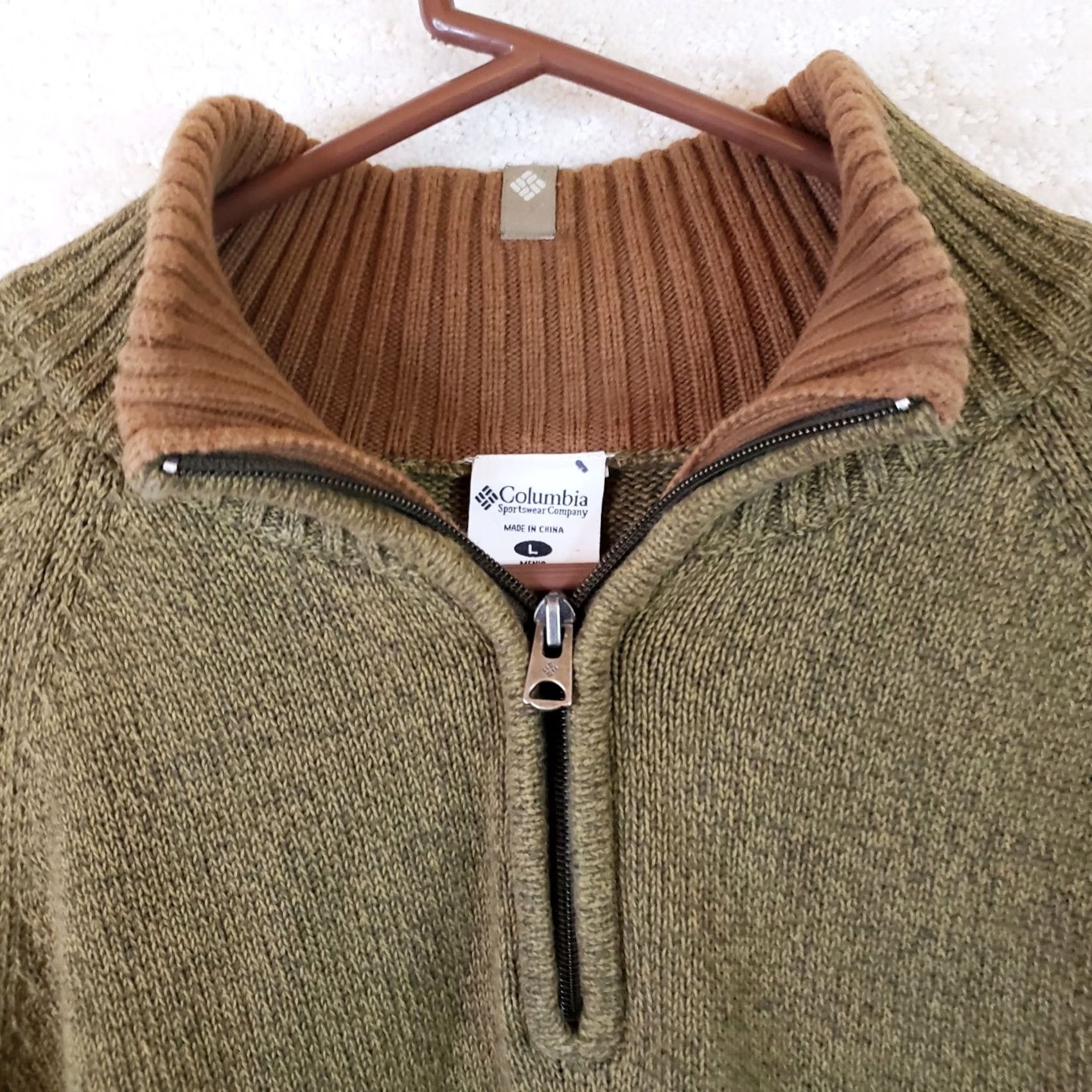 Olive Columbia Mens Size L Olive Green 1/4 Zip Pullover Sweater Knit Outdoors Mens L Olive Green Pullover Sweater Knit Outdoorsman 90s Retro Outdoor Size US L / EU 52-54 / 3 - 4 Thumbnail
