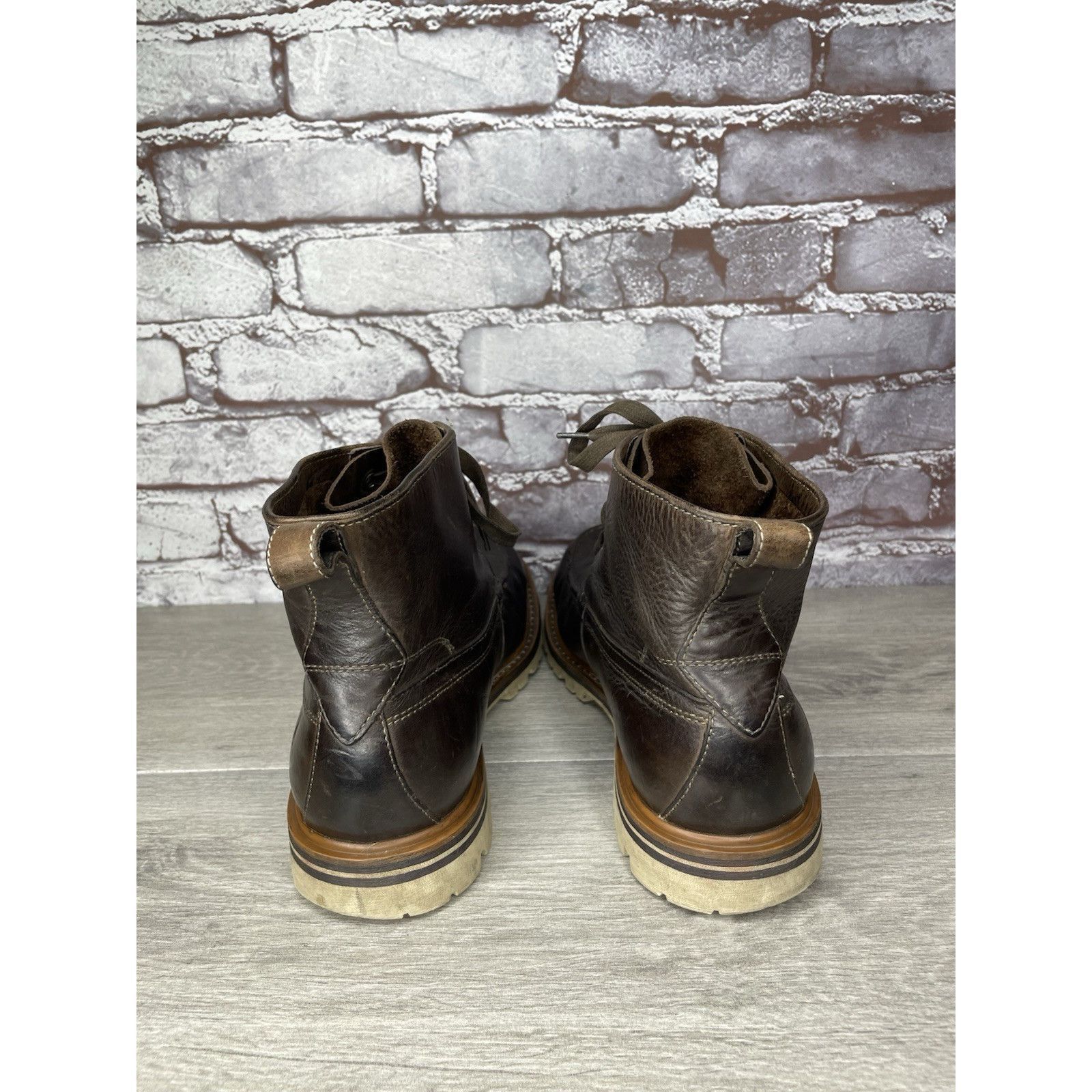 John Varvatos John Varvatos Eric Brown Leather Lace Moc Toe Work Chukka Bo Size US 9 / EU 42 - 4 Thumbnail
