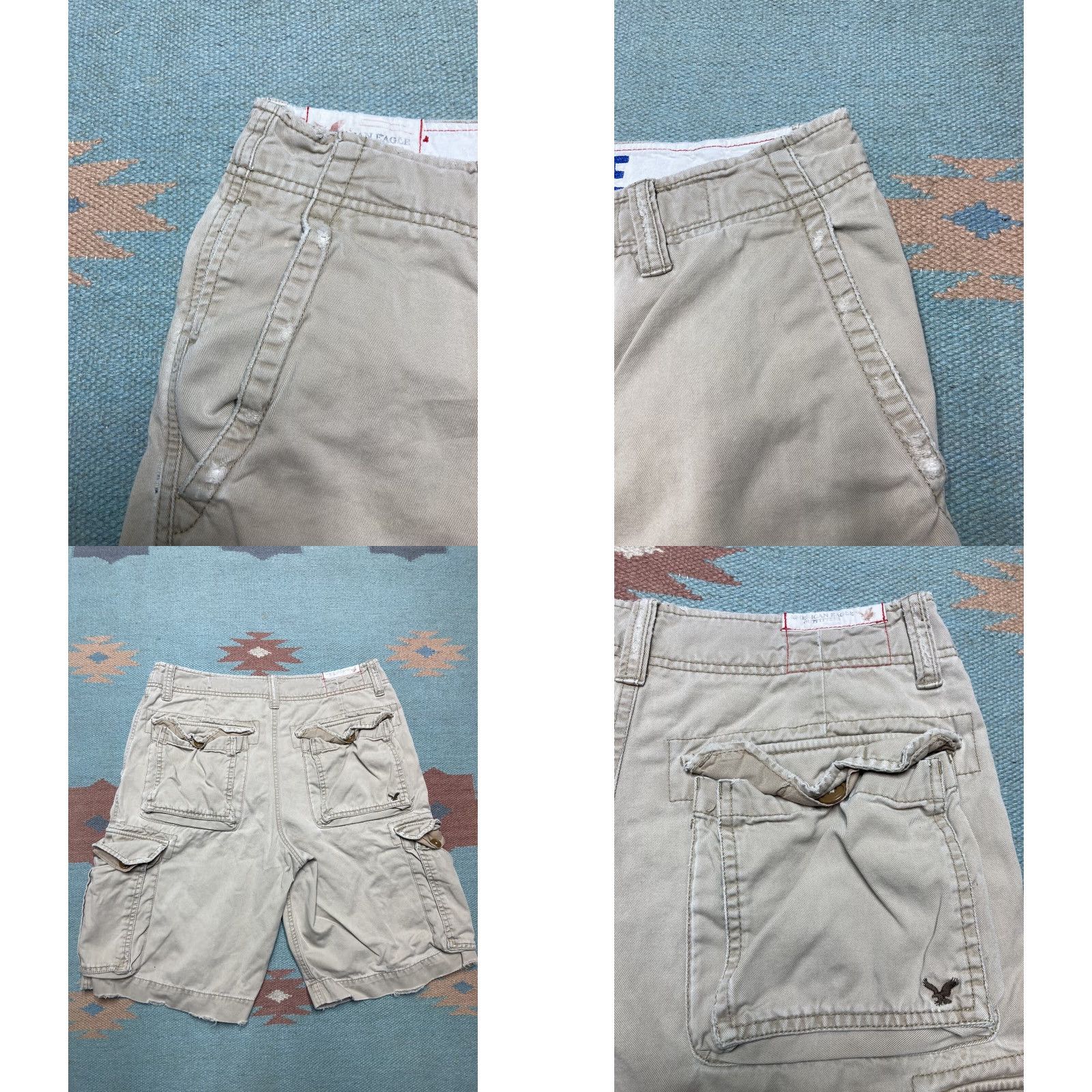 American Eagle Outfitters American Eagle Cargo Shorts Men’s 31 Utility Preppy Cotton Casual Baggy EUC Size US 31 - 8 Thumbnail