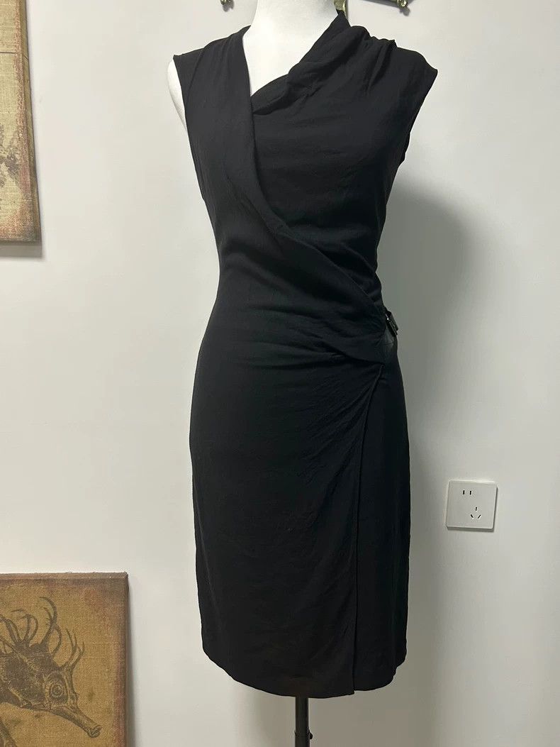 Helmut Lang HELMUT LANG size2 Layered cowhide slanted front dress Size M / US 6-8 / IT 42-44 - 1 Thumbnail