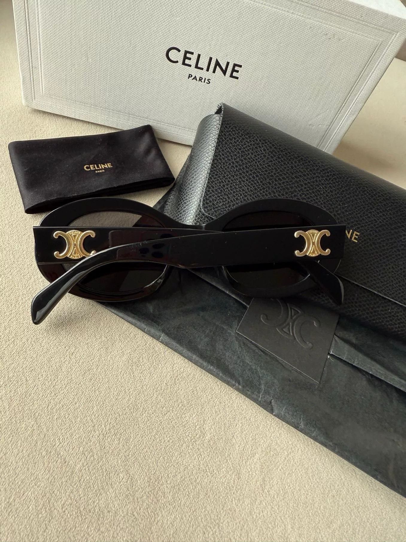 Celine Celine Triomphe Logo Oval Cat-Eye Sunglasses Size ONE SIZE - 1 Thumbnail