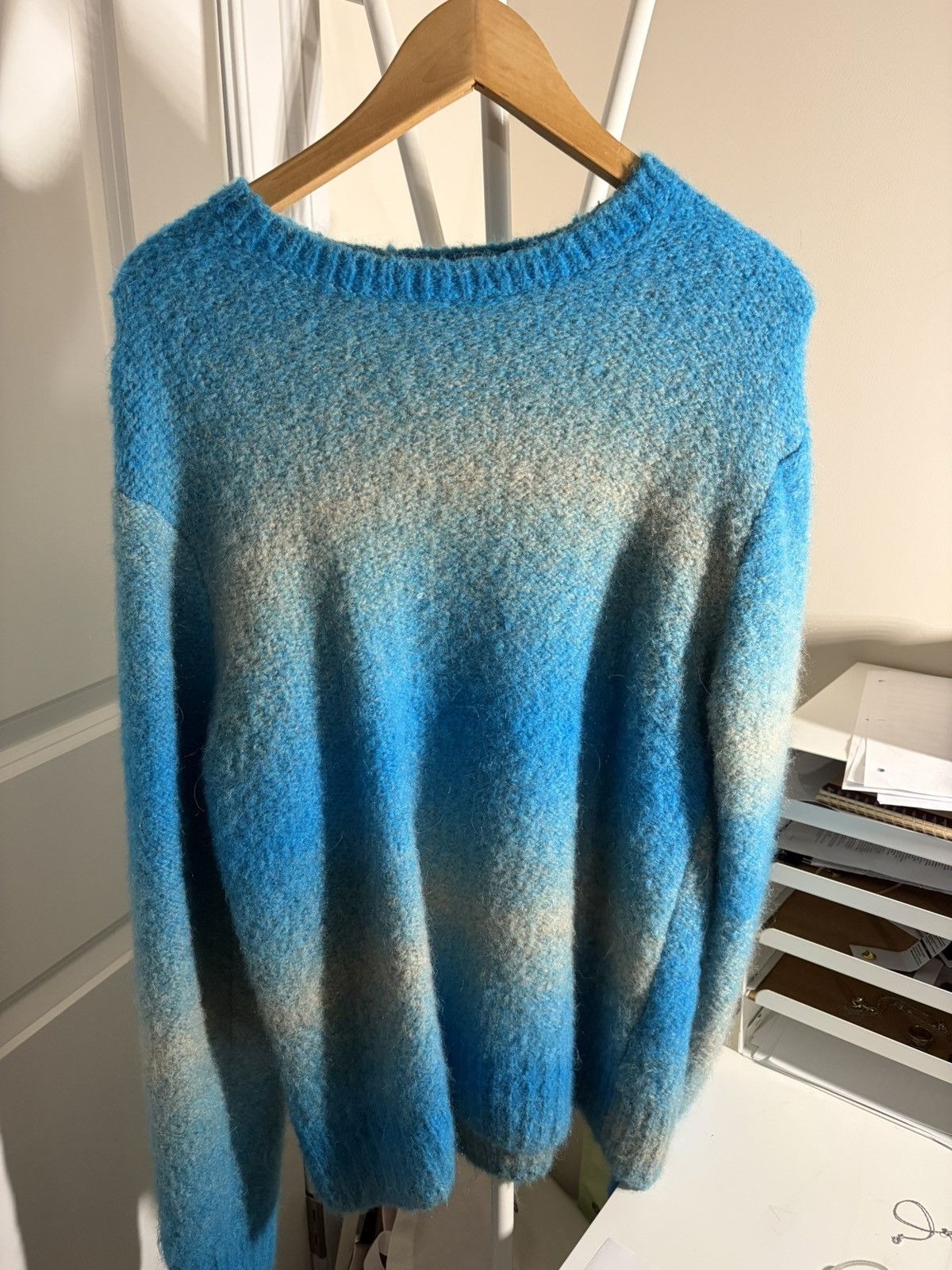 Wooyoungmi Wooyoungmi Blue Striped Sweater Size US M / EU 48-50 / 2 - 1 Thumbnail