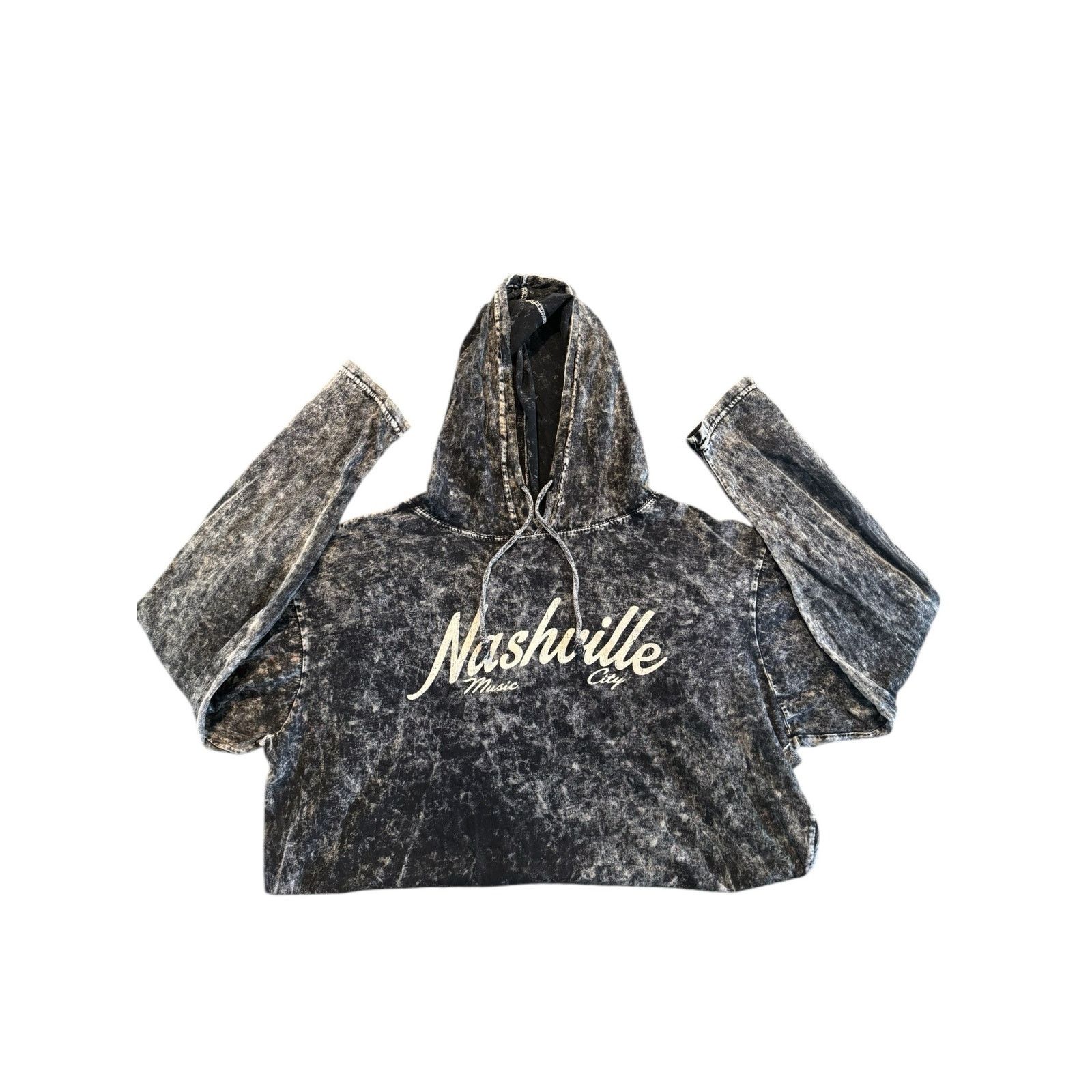The Unbranded Brand MV Sport Men Black Acid Wash Pullover Hoodie Nashville XXL Size US XXL / EU 58 / 5 - 1 Thumbnail