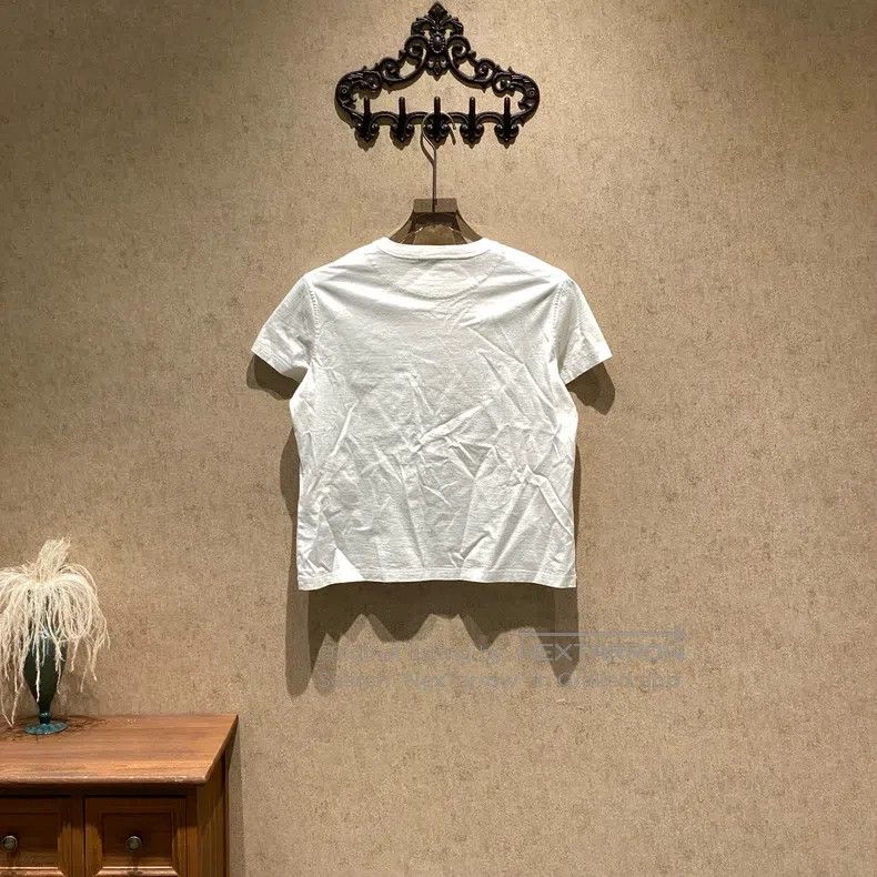 Hermes Hermes White Embroidered Logo Pocket Short Sleeve Size S / US 4 / IT 40 - 2 Thumbnail
