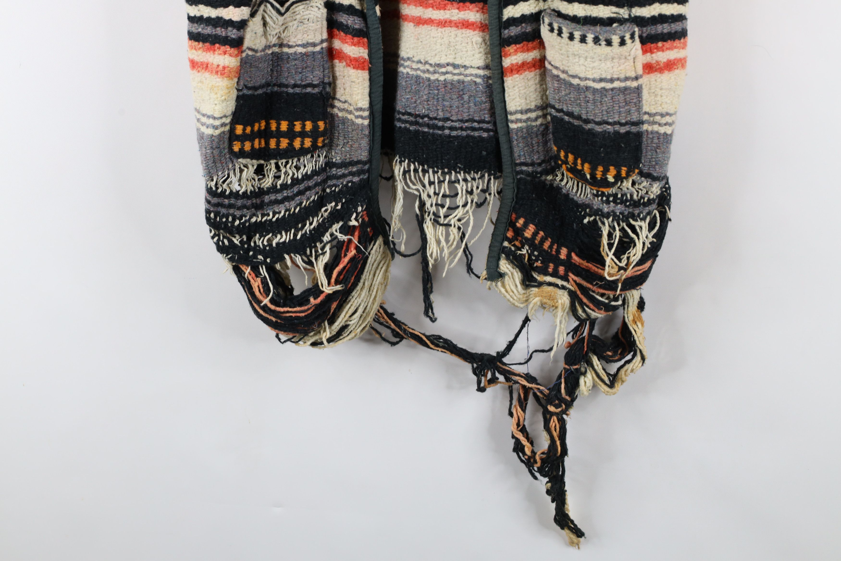 Vintage Vintage 70s Boho Chic Wool Blanket Fringed Open Front Vest Size ONE SIZE - 4 Thumbnail