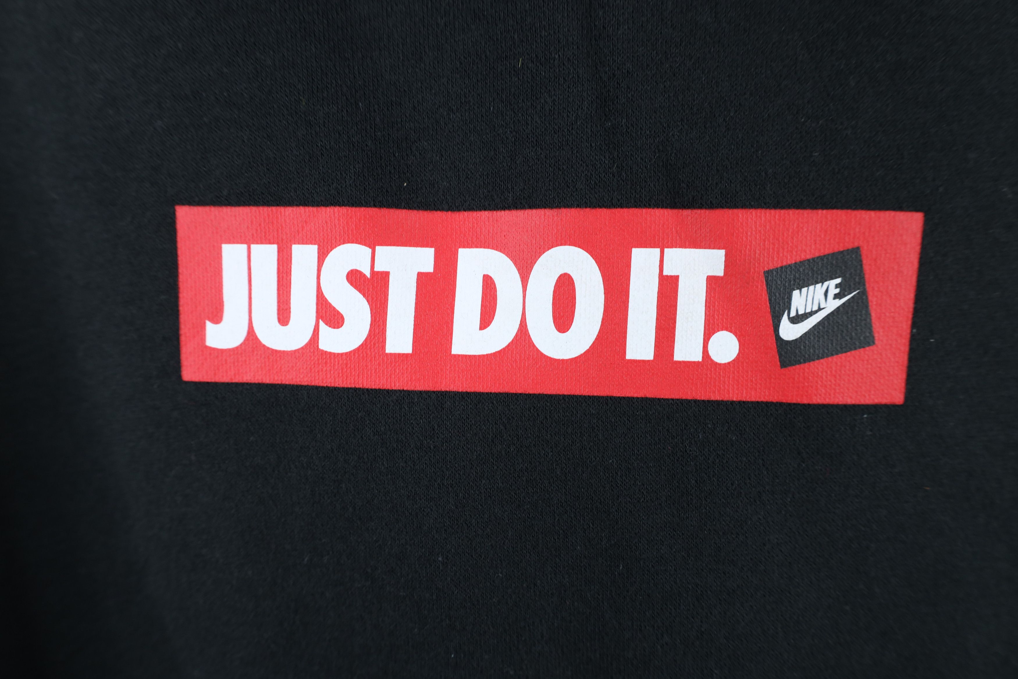 Nike × Vintage Vintage Y2K Nike Spell Out Box Logo Hoodie Sweatshirt Black Size US L / EU 52-54 / 3 - 7 Thumbnail