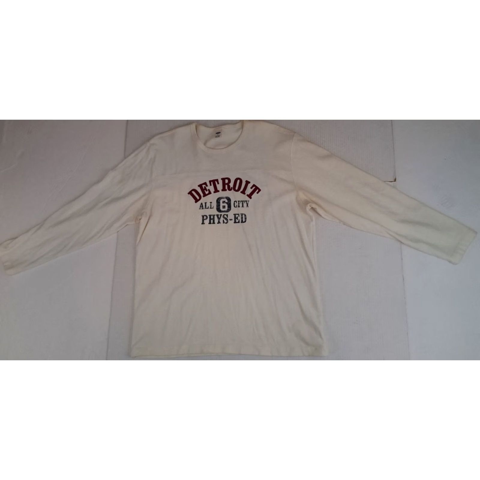 Old Navy VINTAGE Old Navy Sweatshirt Shirt Detroit City Stitched Letters White XL Unisex Adults Crew Neck Pullover Long Sleeve Canvas Cotton Size US XL / EU 56 / 4 - 2 Thumbnail