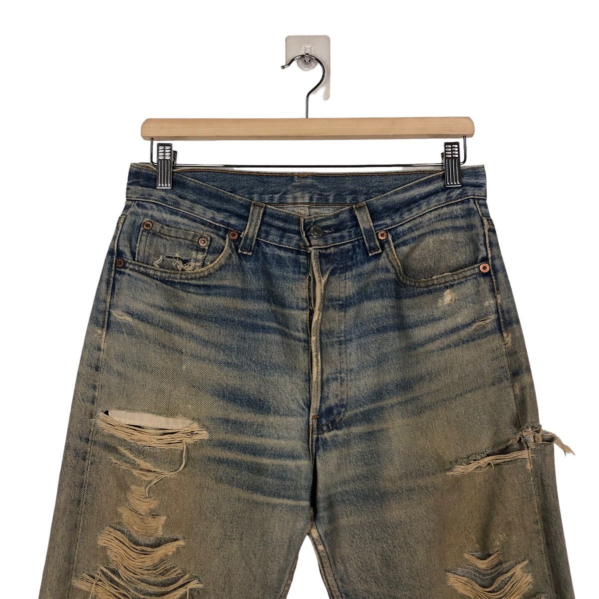 Levi's 🔥VINTAGE LEVI’S 552 BUTTON USA DISTRESSED DESIGN RUSTY Size US 30 / EU 46 - 3 Thumbnail