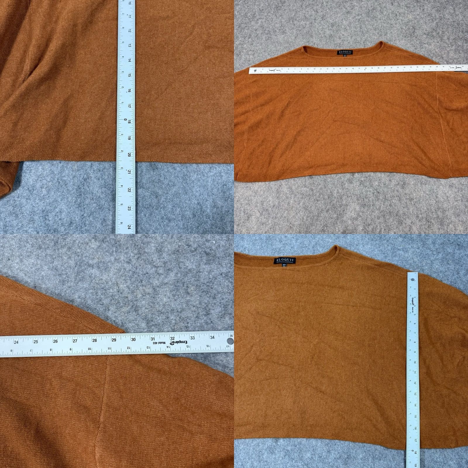 Vintage VINTAGE Eloquii Overside Draped Cropped Stretch Sweater Fit Women's Size 18/20 Brown NWT Size XXL / US 16-18 / IT 52-54 - 8 Thumbnail