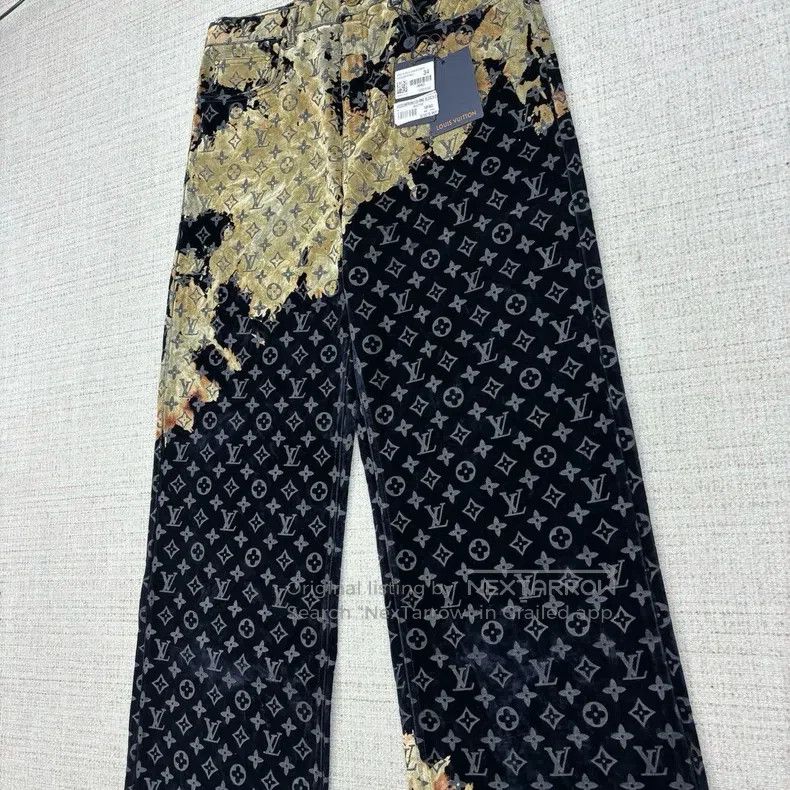 Louis Vuitton Louis Vuitton SS24 Faded Fire Cloud Pattern Loose Jeans Size US 34 / EU 50 - 2 Thumbnail