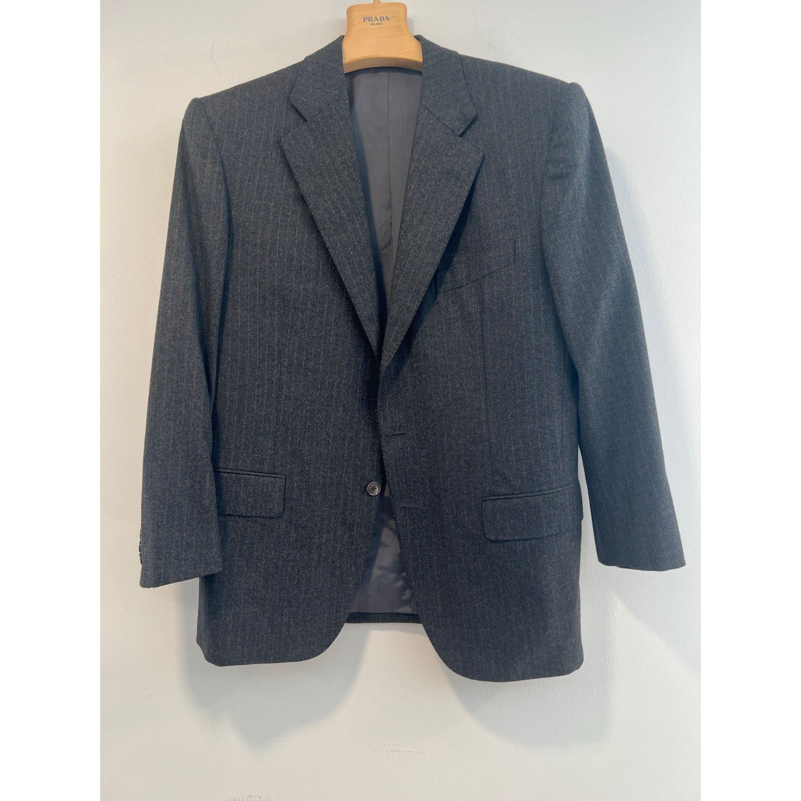 Loro Piana Loro Piana Wool Cashmere 2 Piece Suit Gray Bronze Pinstripe Size 44R - 2 Thumbnail
