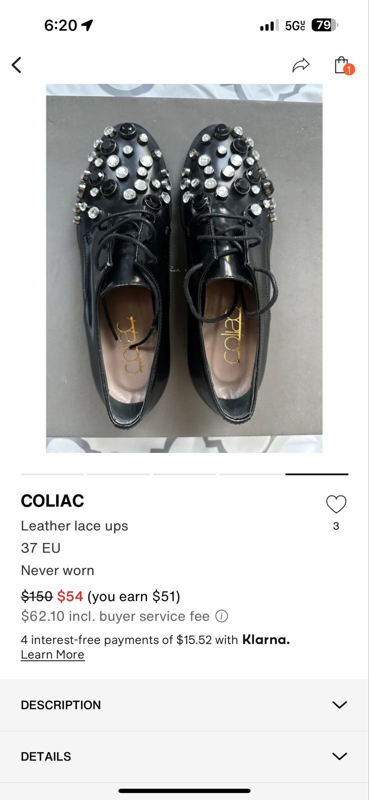 Other Coliac leather lace up Size US 7 / IT 37 - 5 Thumbnail