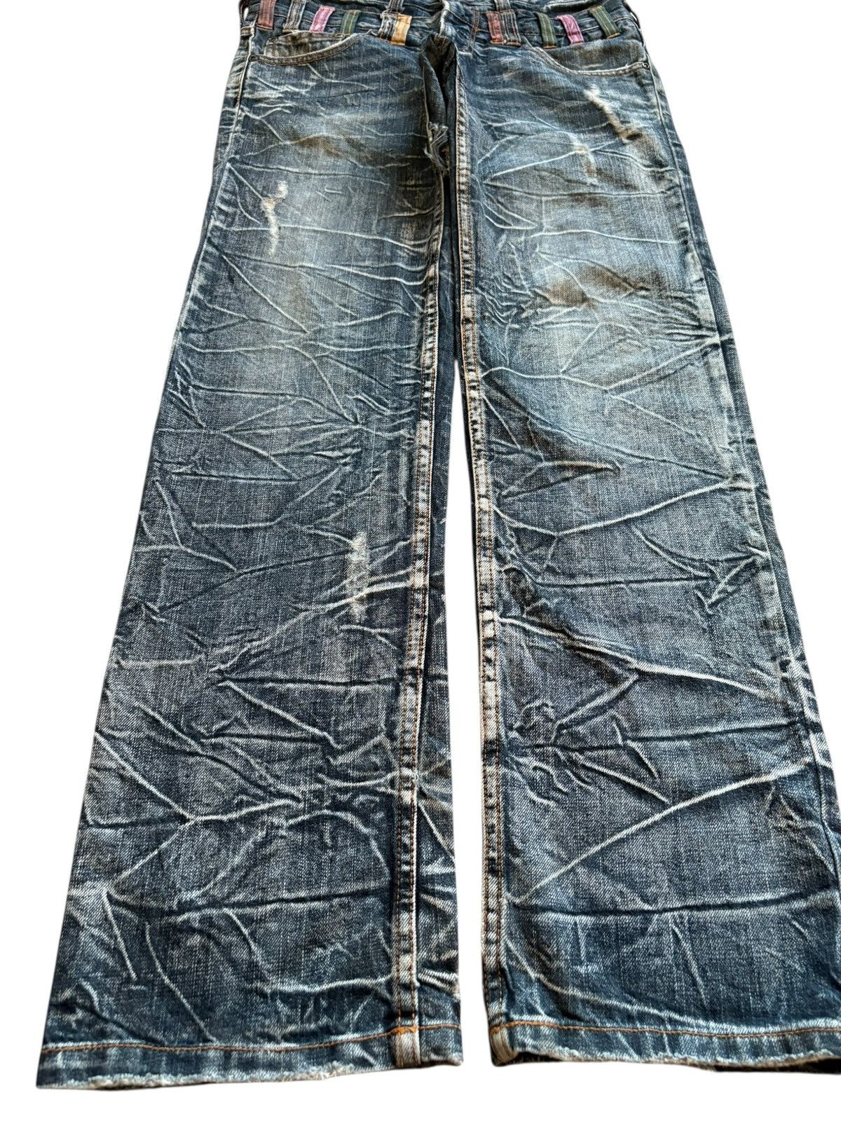 Japanese Brand × PPFM Vintage Japanese Brand Double Waist Bleached Wash Loose Jean Size US 31 - 6 Thumbnail