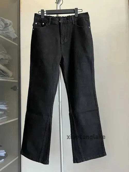 Jean Black Stacked Flare Denim Jeans Size US 32 / EU 48 - 3 Thumbnail