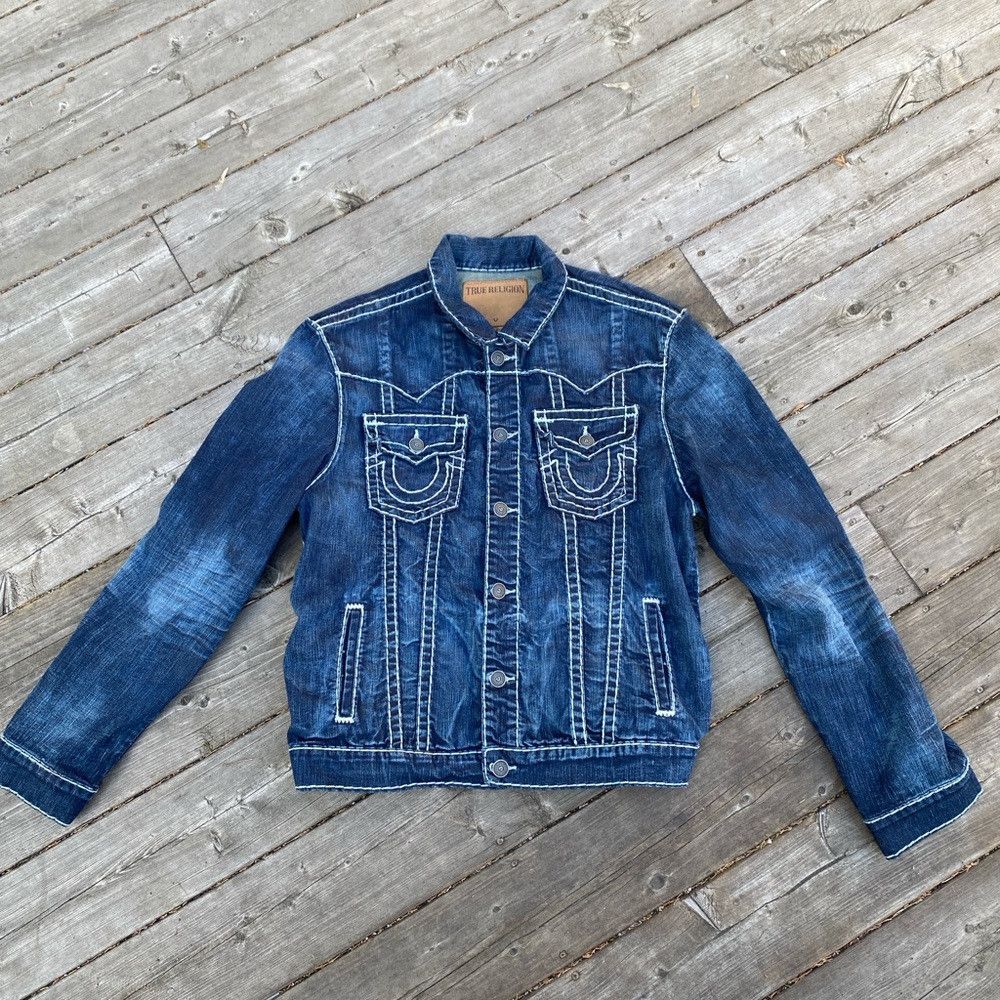 True Religion × Vintage Vintage True Religion Jean Jacket Rope Stitch Jimmy Super T Size US XXL / EU 58 / 5 - 5 Thumbnail