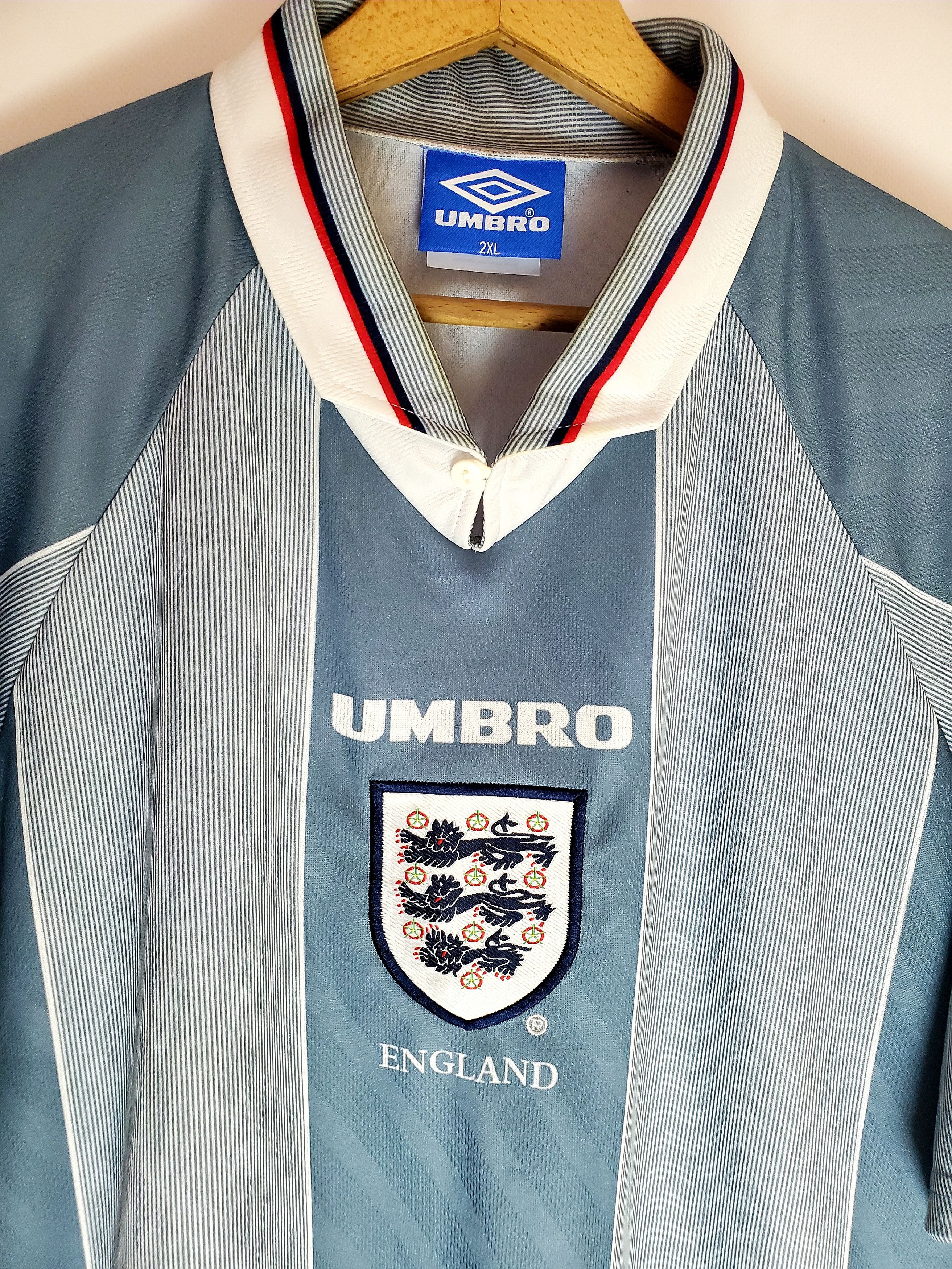 Vintage ENGLAND 1996 1997 AWAY jersey Xl perfect condition Reprint Size US XL / EU 56 / 4 - 2 Thumbnail