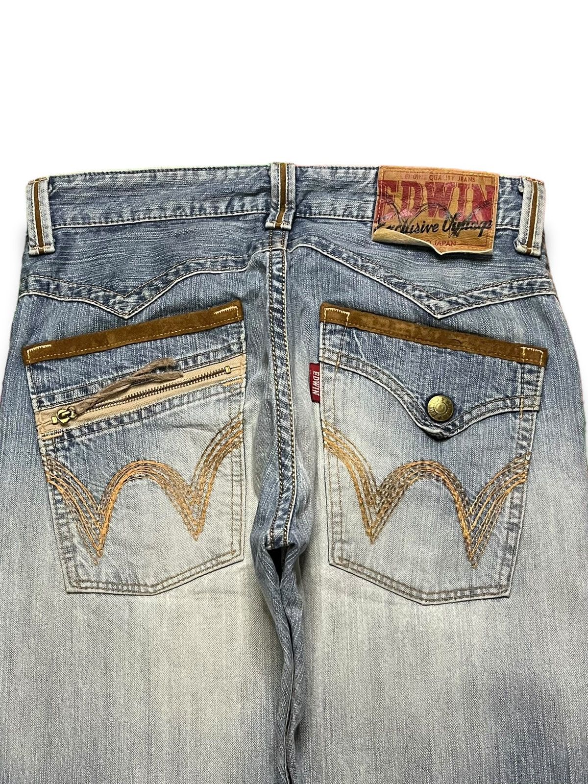 Edwin × Japanese Brand Exclusive Vintage Edwin Japan Light Wash Distressed Jeans Size US 34 / EU 50 - 8 Thumbnail